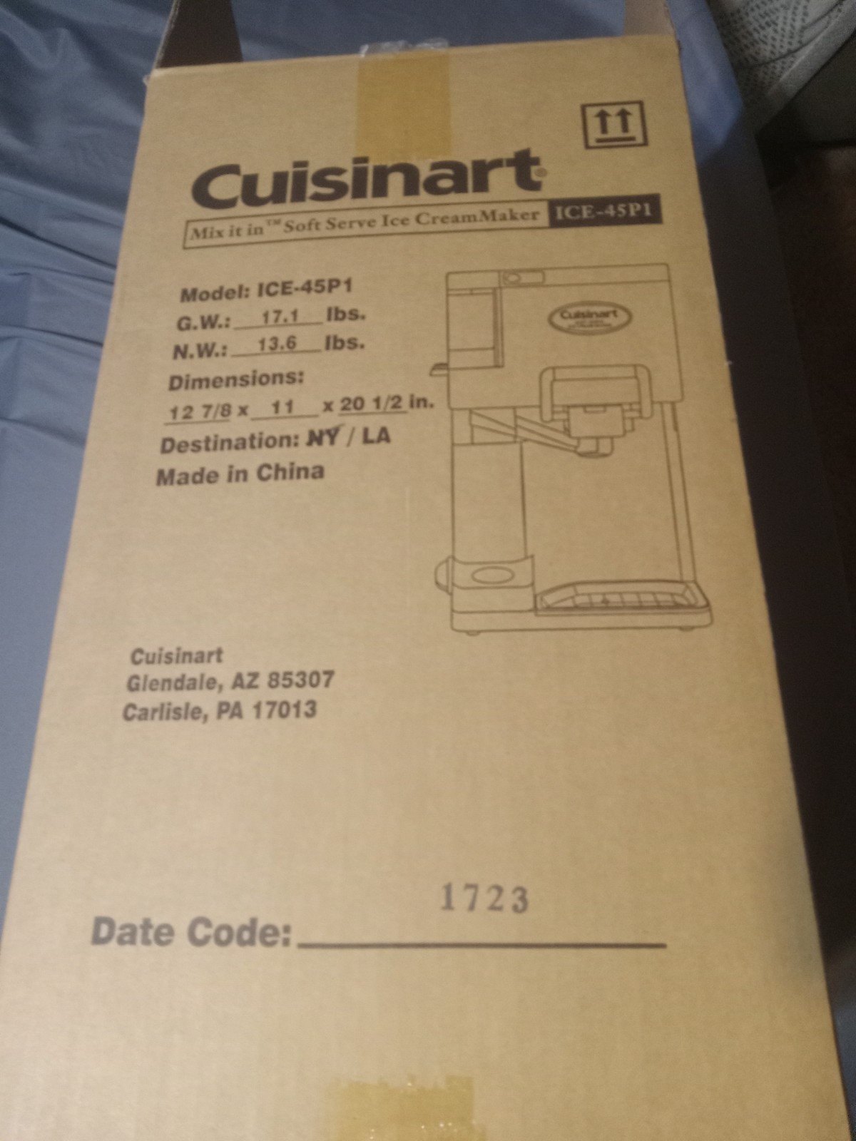 Cuisinart Mix It In Soft Serve Ice Cream Maker ICE-45P1 1.5qt