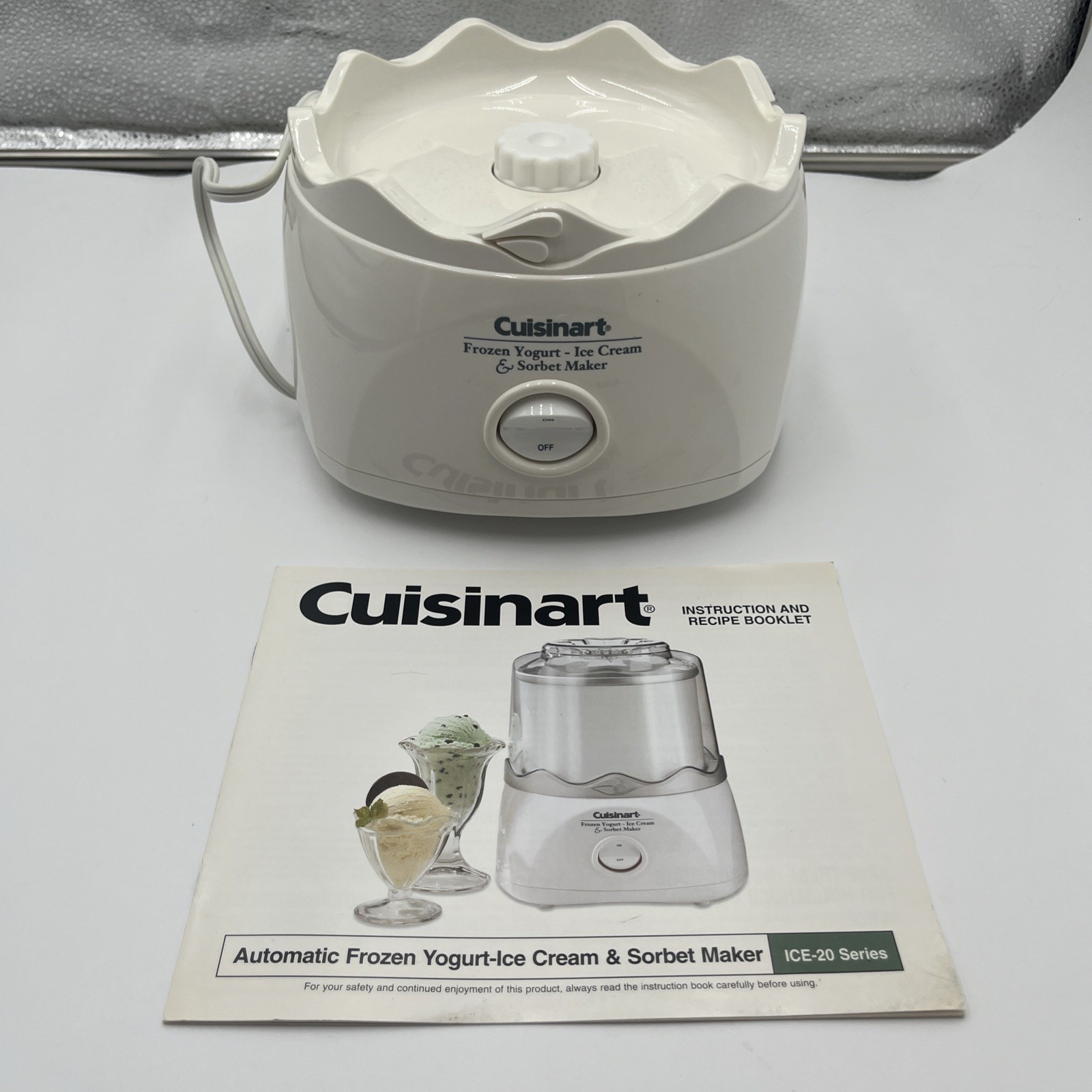 Cuisinart Automatic Frozen Yogurt & Ice Cream Maker Ice-20 Motor Base And Manual