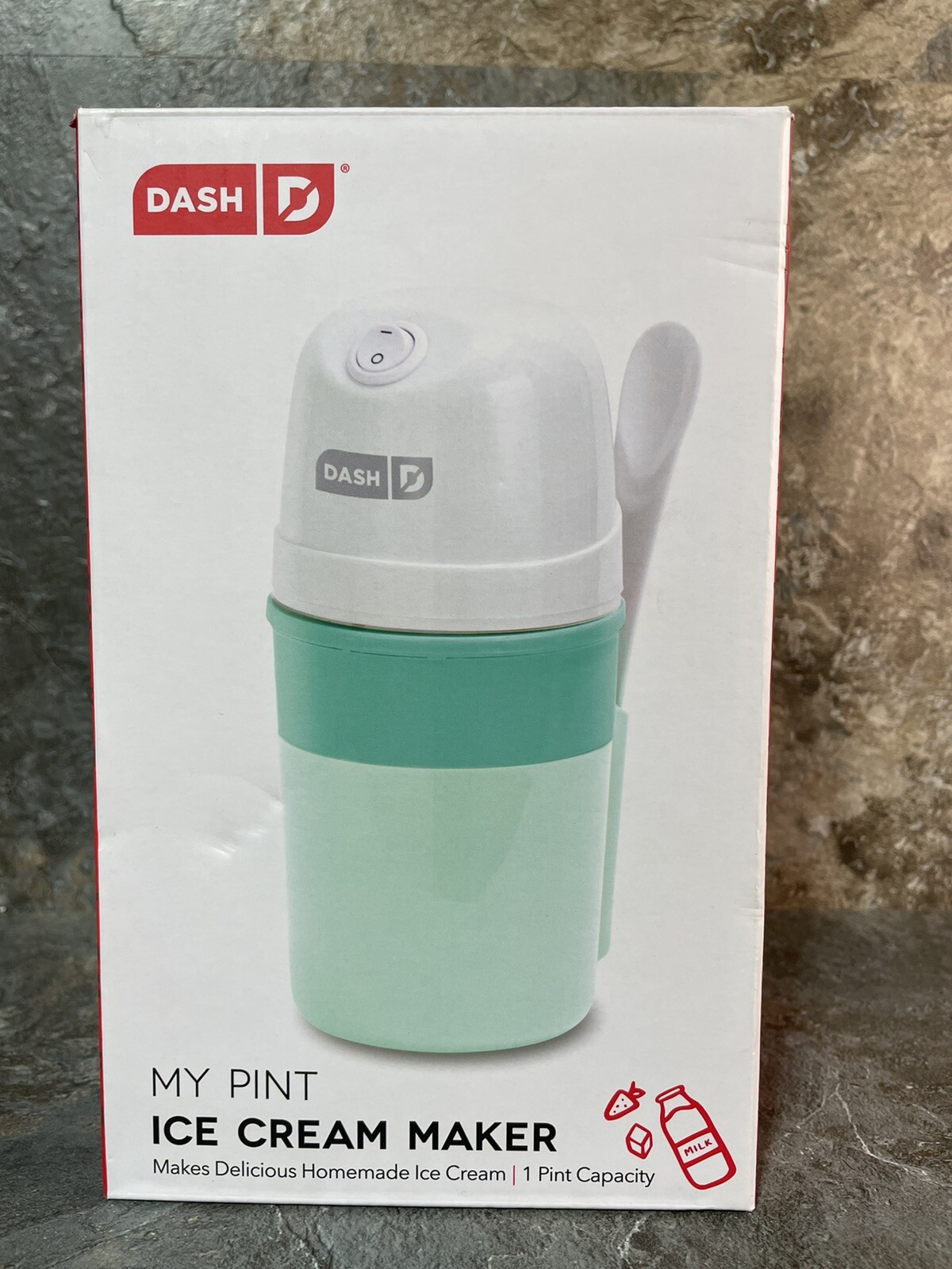 Dash My Pint Ice Cream Sorbet Yogurt Gelato Maker Aqua & White NOB Never Used