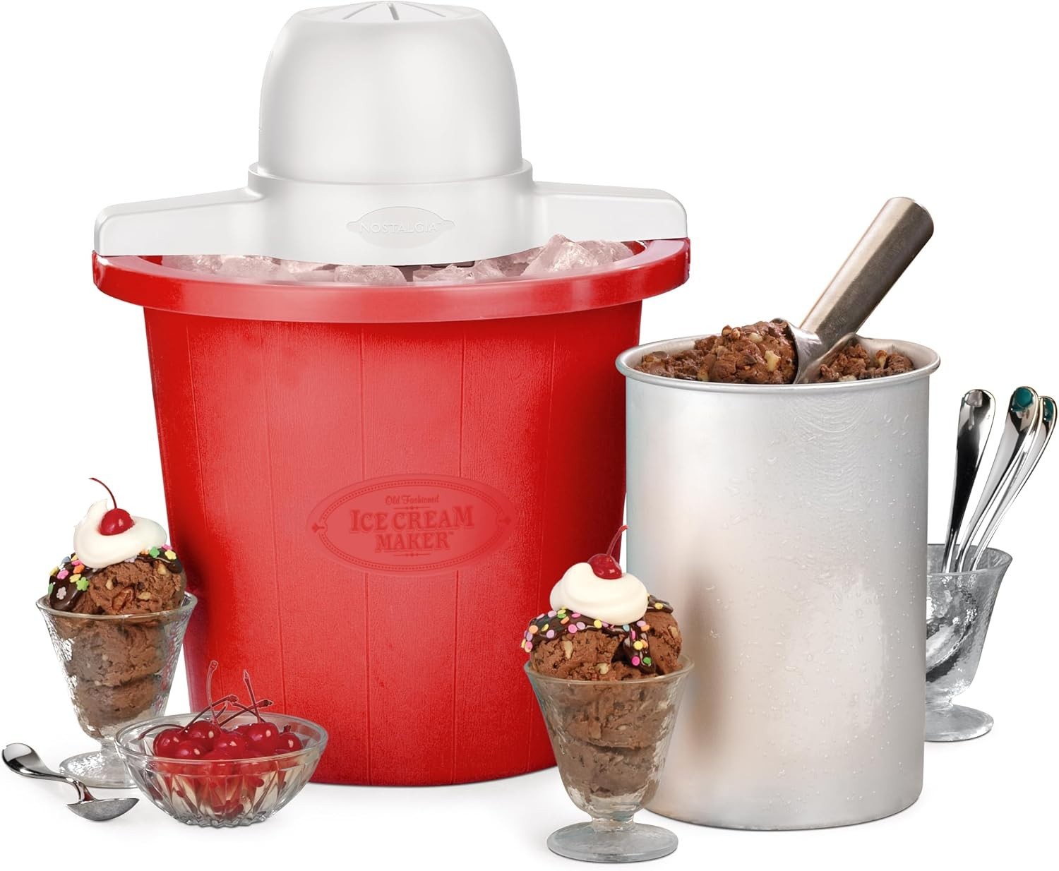 Electric Ice Cream Maker With 6 Qt Capacity – Old Fashioned Ice Cream Machine Ma