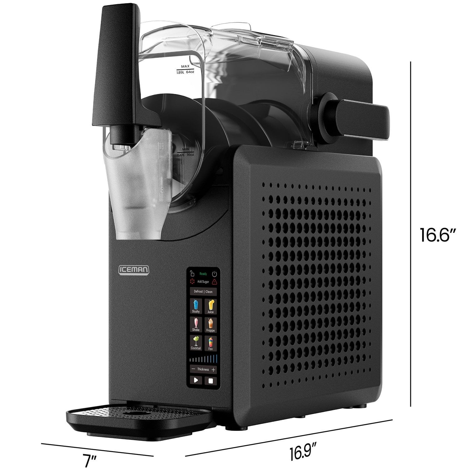 Iceman by Chefman Slush-Ease Slushy Maker with Touchscreen, Black