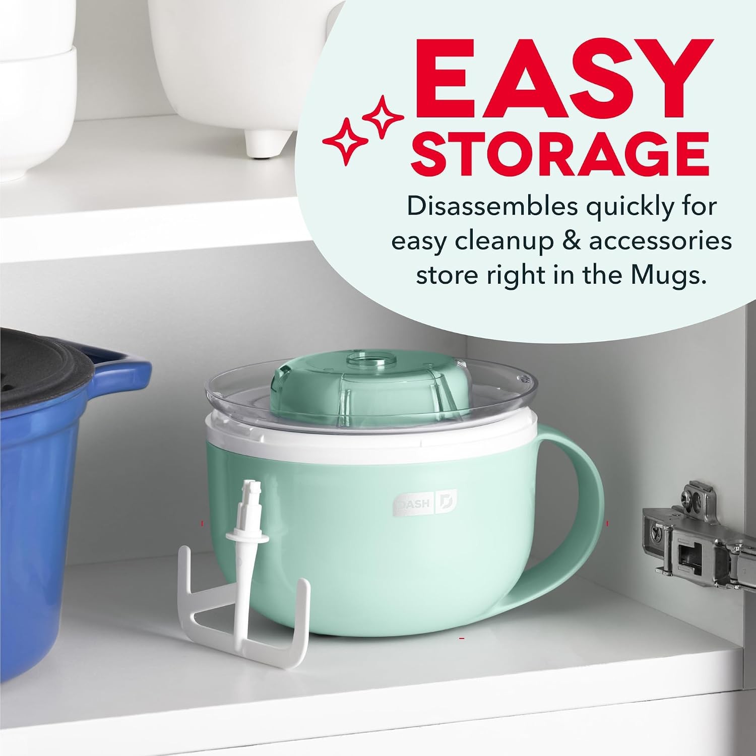 Mug Ice Cream Maker Bundle, 2 Half-Pint Freezer Mugs, Aqua Ice Cream Machine Set