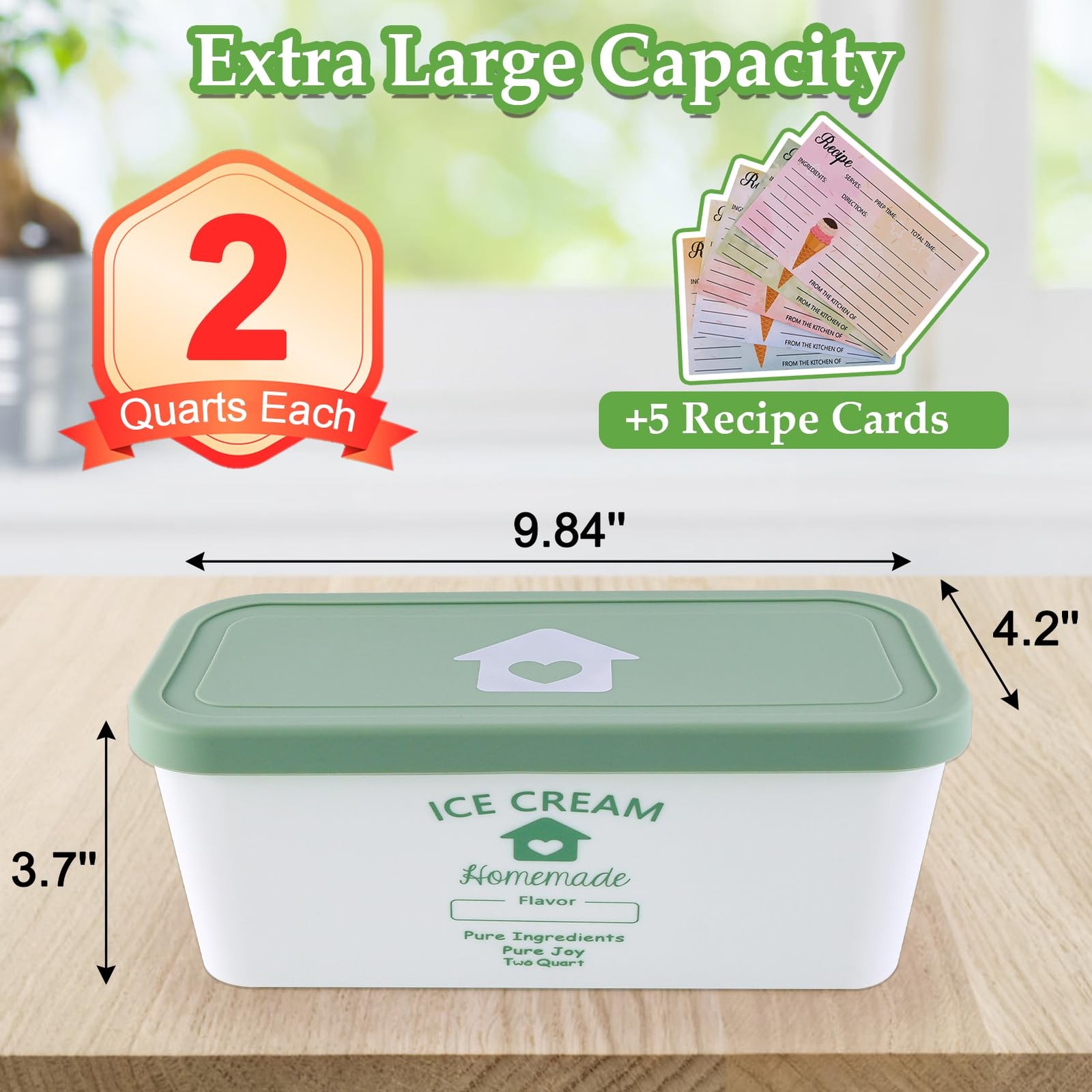 cyrico 2qt Ice Cream Containers 2 Pack