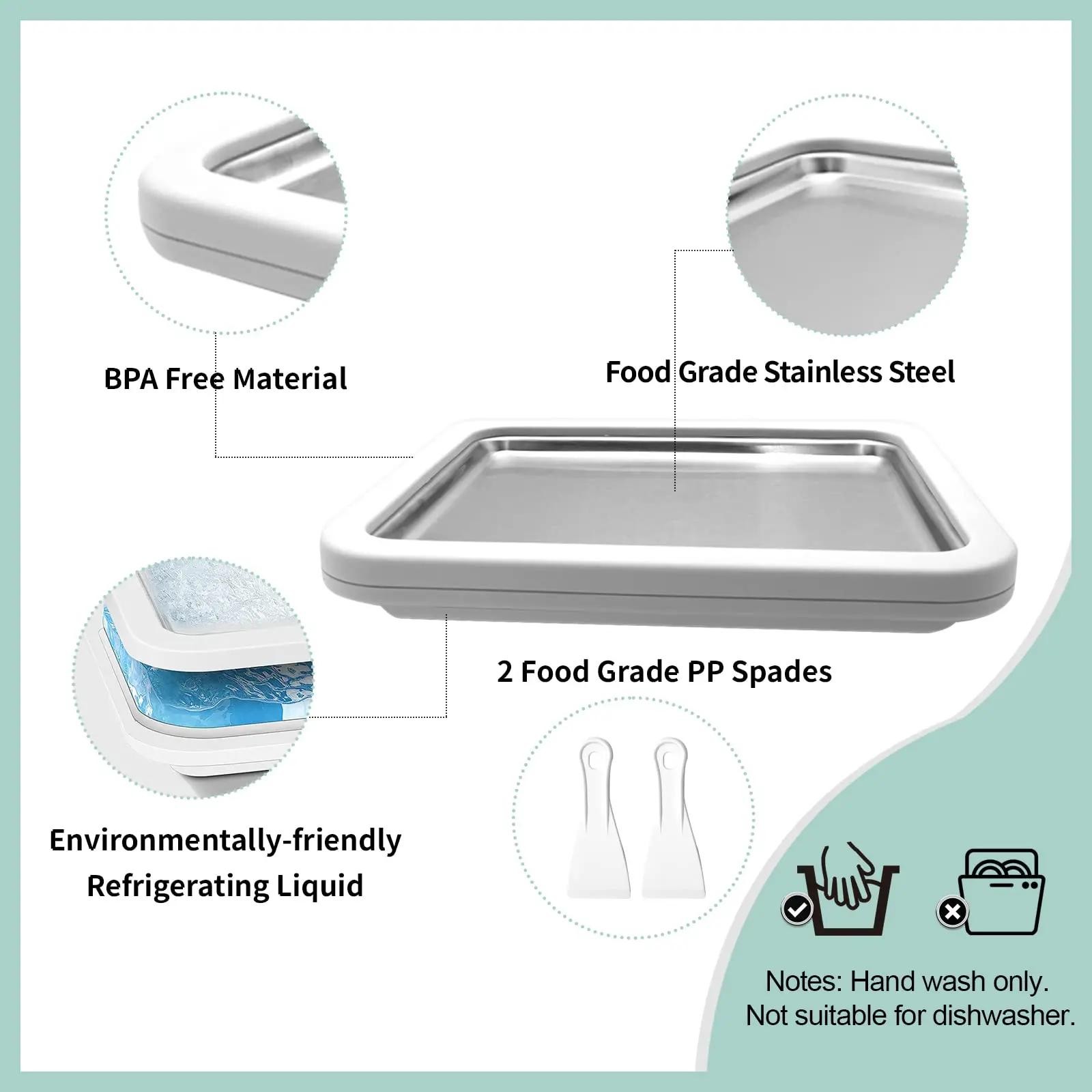 Rolled Ice Cream Maker Pan Diy Fried Ice Cream Plate Frozen Yogurt Tray