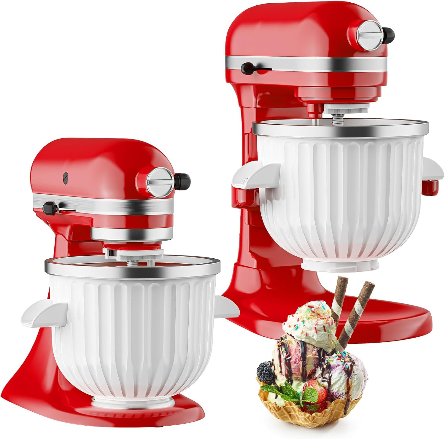 Ice Cream Maker Attachment for Kitchenaid Stand Mixer, Fits 4.5Qt and Larger Kit