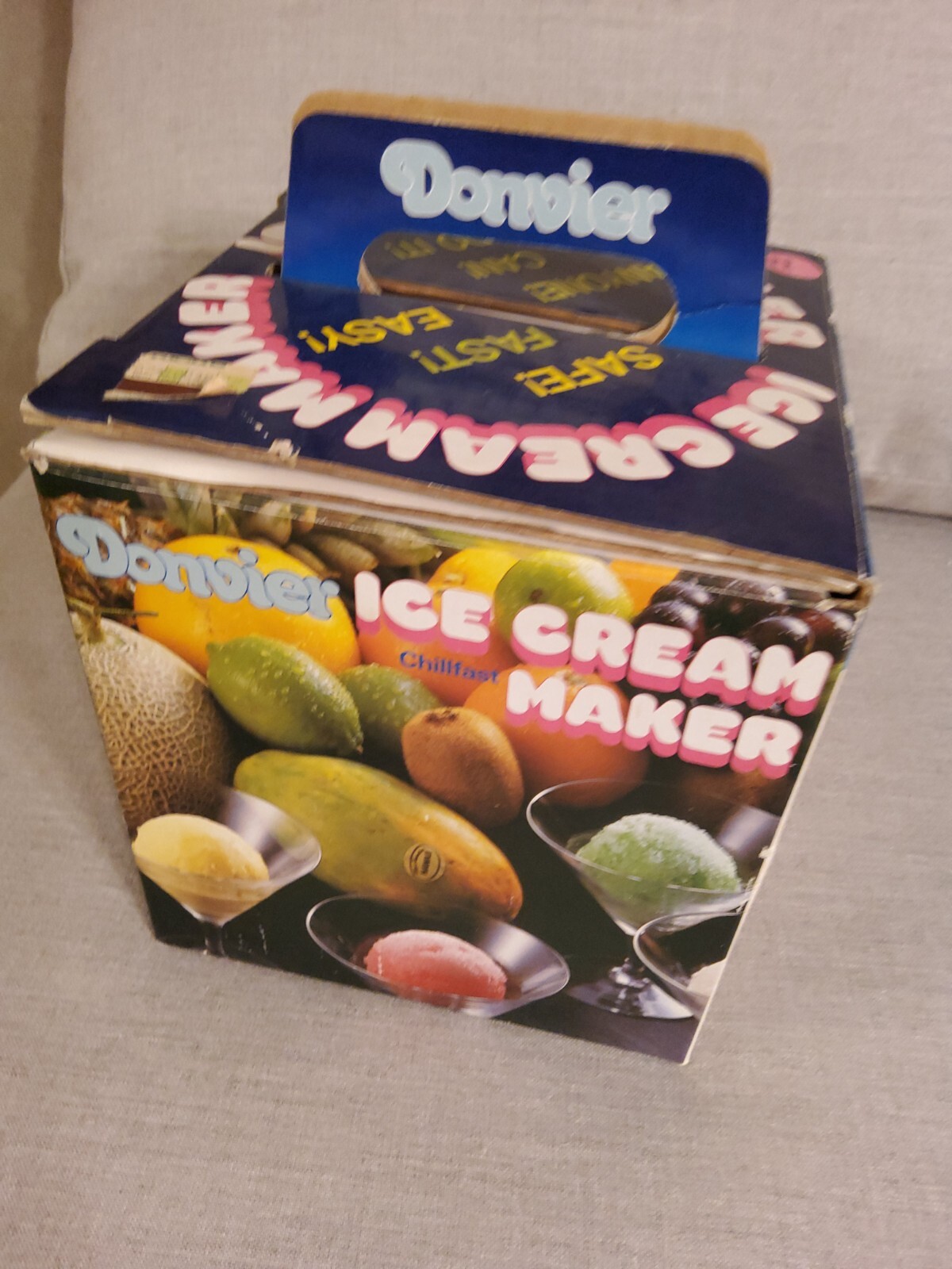 VINTAGE Donvier Chillfast Ice Cream Maker 2 Pint – NEW IN BOX NOS BLUE JAPAN A2