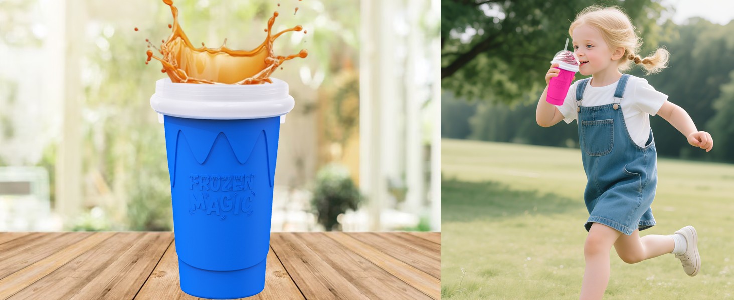 500ML Slushie Maker Cup- DIY Magic Slushy Maker Squeeze Cups, Portable Smoothie