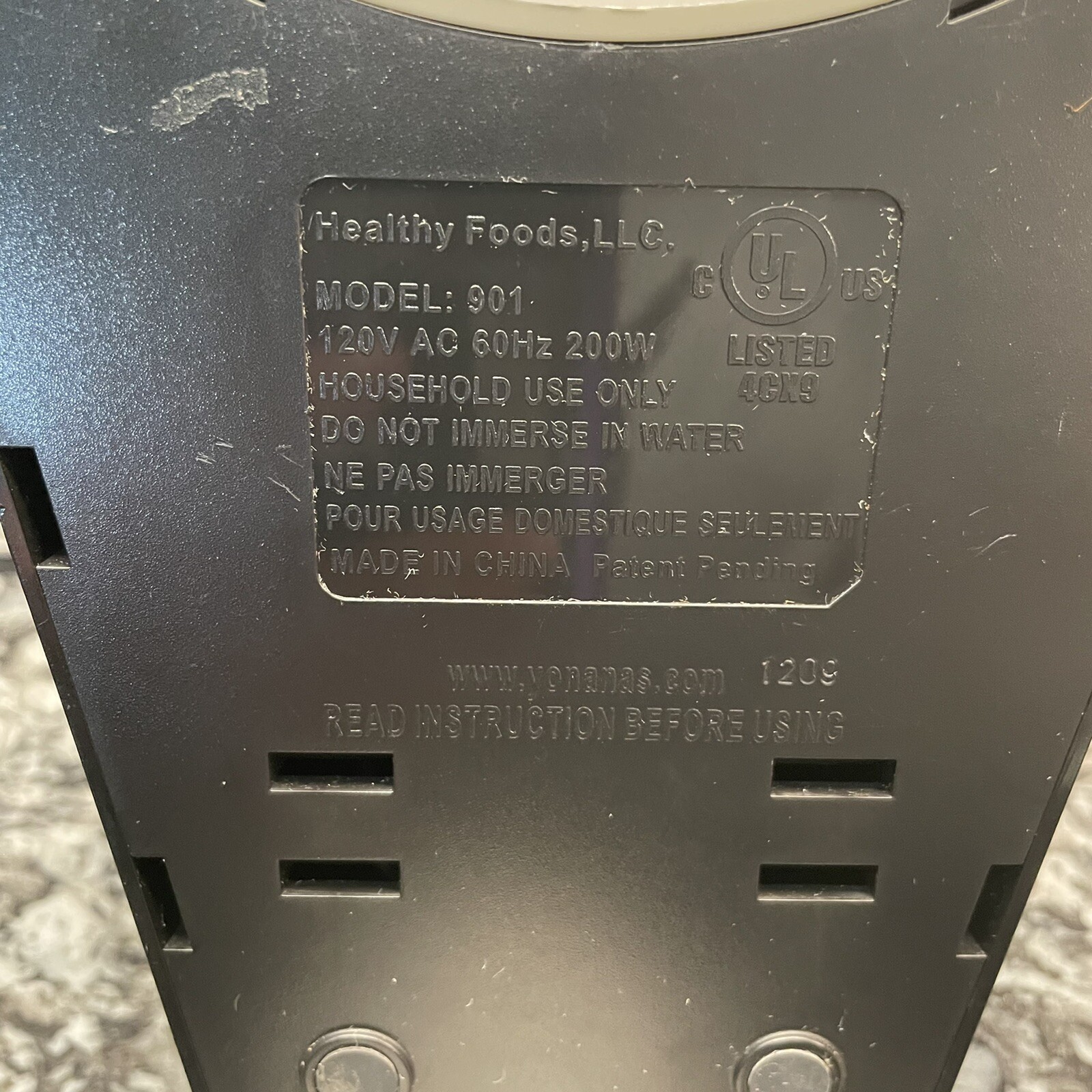 Dole Yonanas Healthy Dessert Maker Model 901