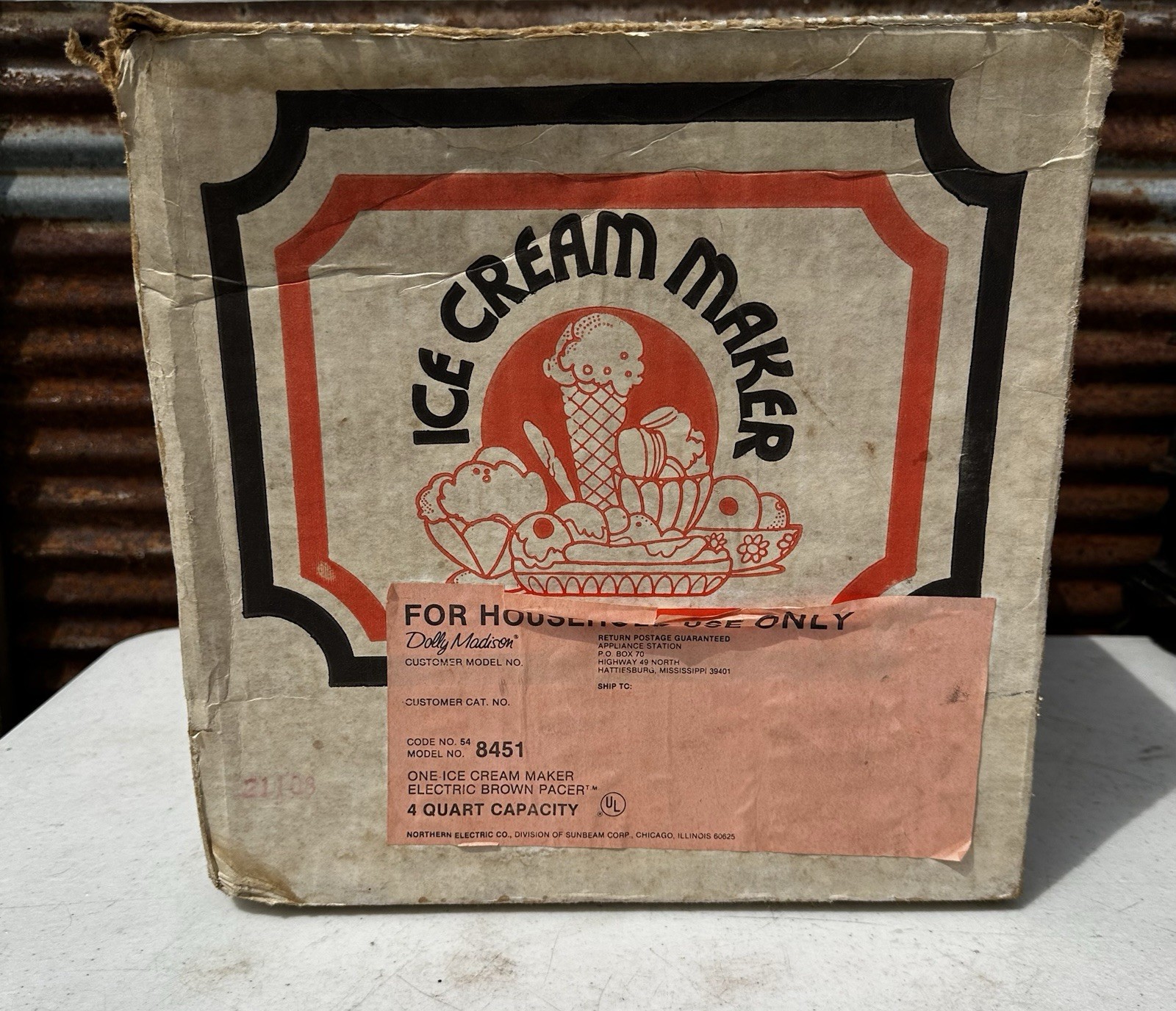 Vintage Electric Ice Cream Maker Dolly Madison Vintage 4 Quart Brown Poly Tub