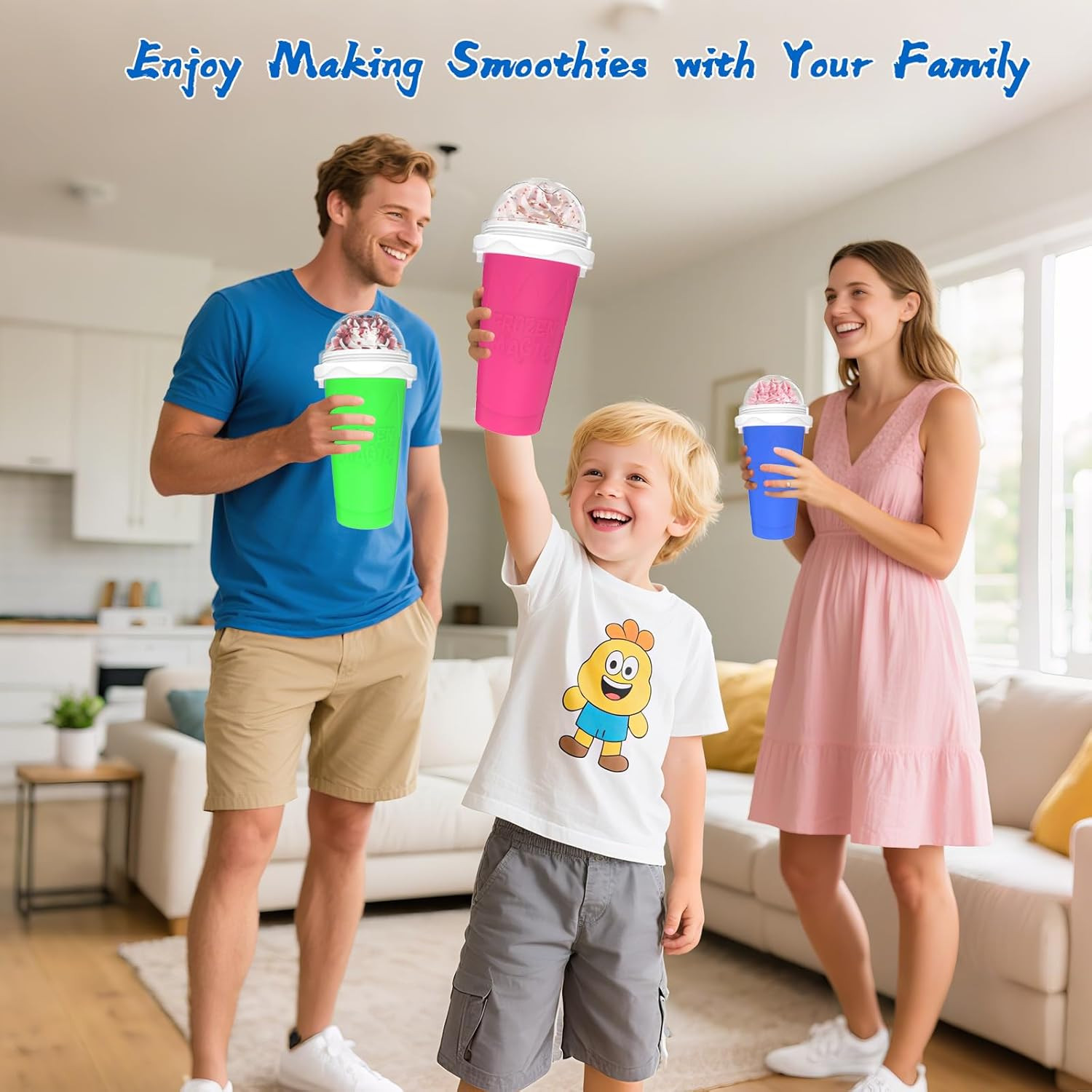 3PCS Slushie Maker Cup, Quick Frozen Magic Cups for Homemade Milk Shake Ice Crea