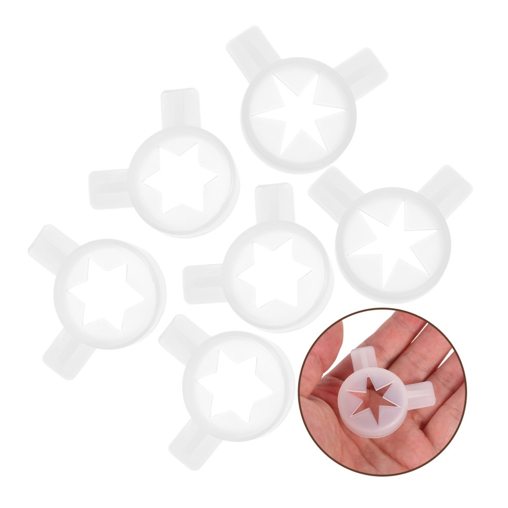 6pcs Ice Cream Machine Nozzle Ice Cream Machine Plastic Snowflake Nozzle