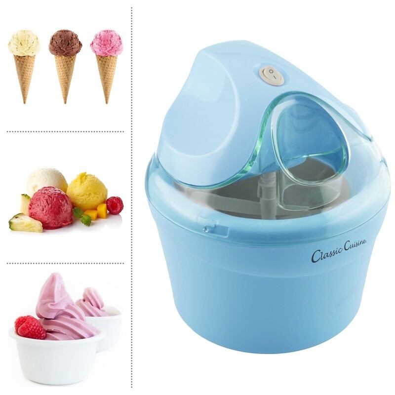 Electric Ice Cream Maker Gelato Sorbet Frozen Yogurt Easy to Use Compact Design