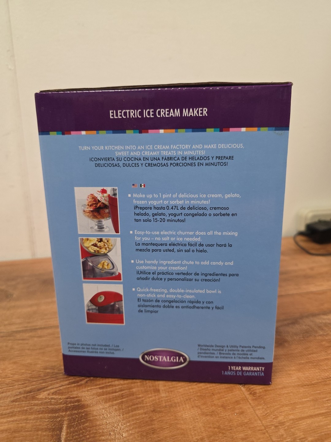 Nostalgia Electric Ice Cream Maker 1 Pint Maker Machine NIB Sealed