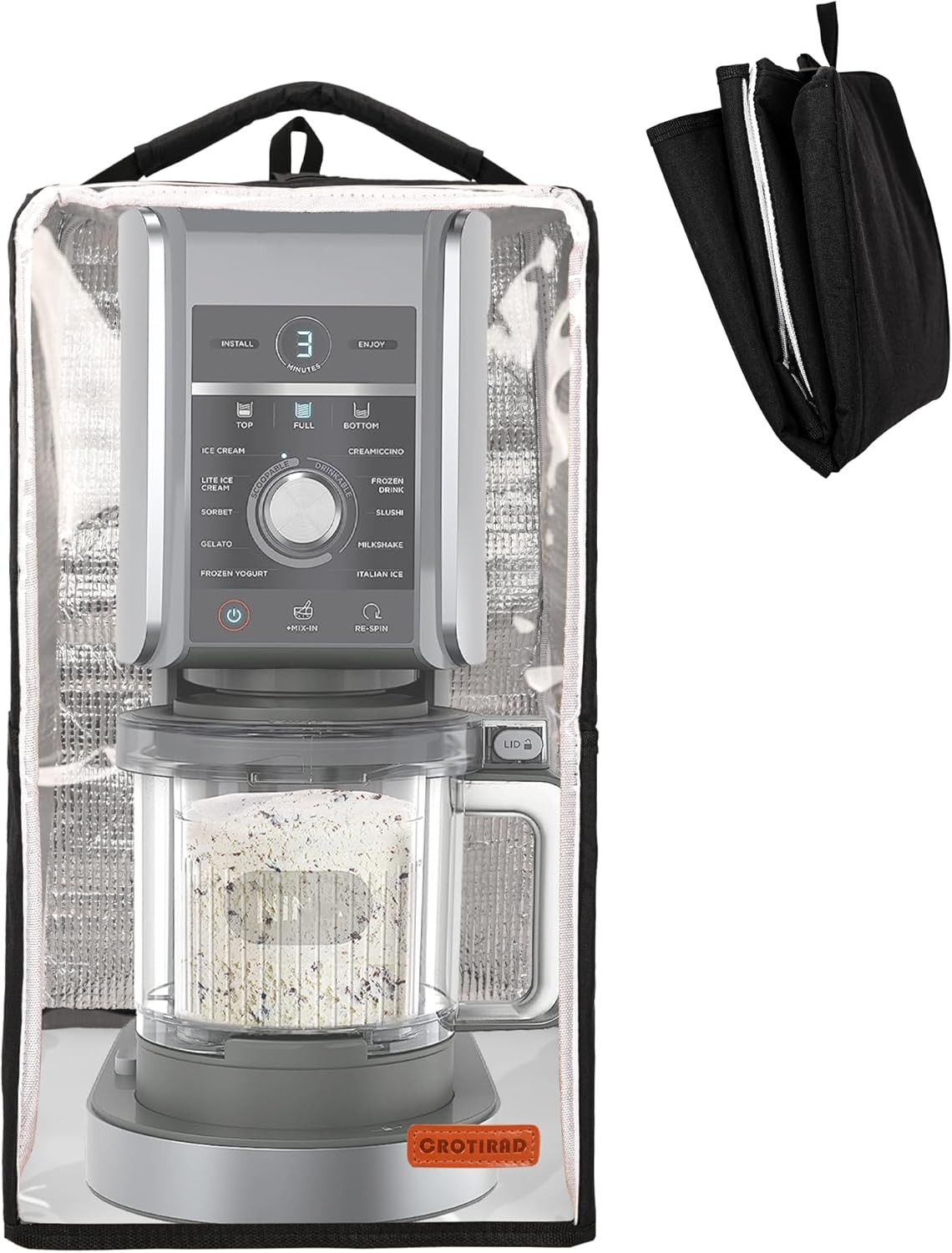 Dust Cover for Ninja Creami NC501, NC301, NC299AMZ Ice Cream Maker, Black