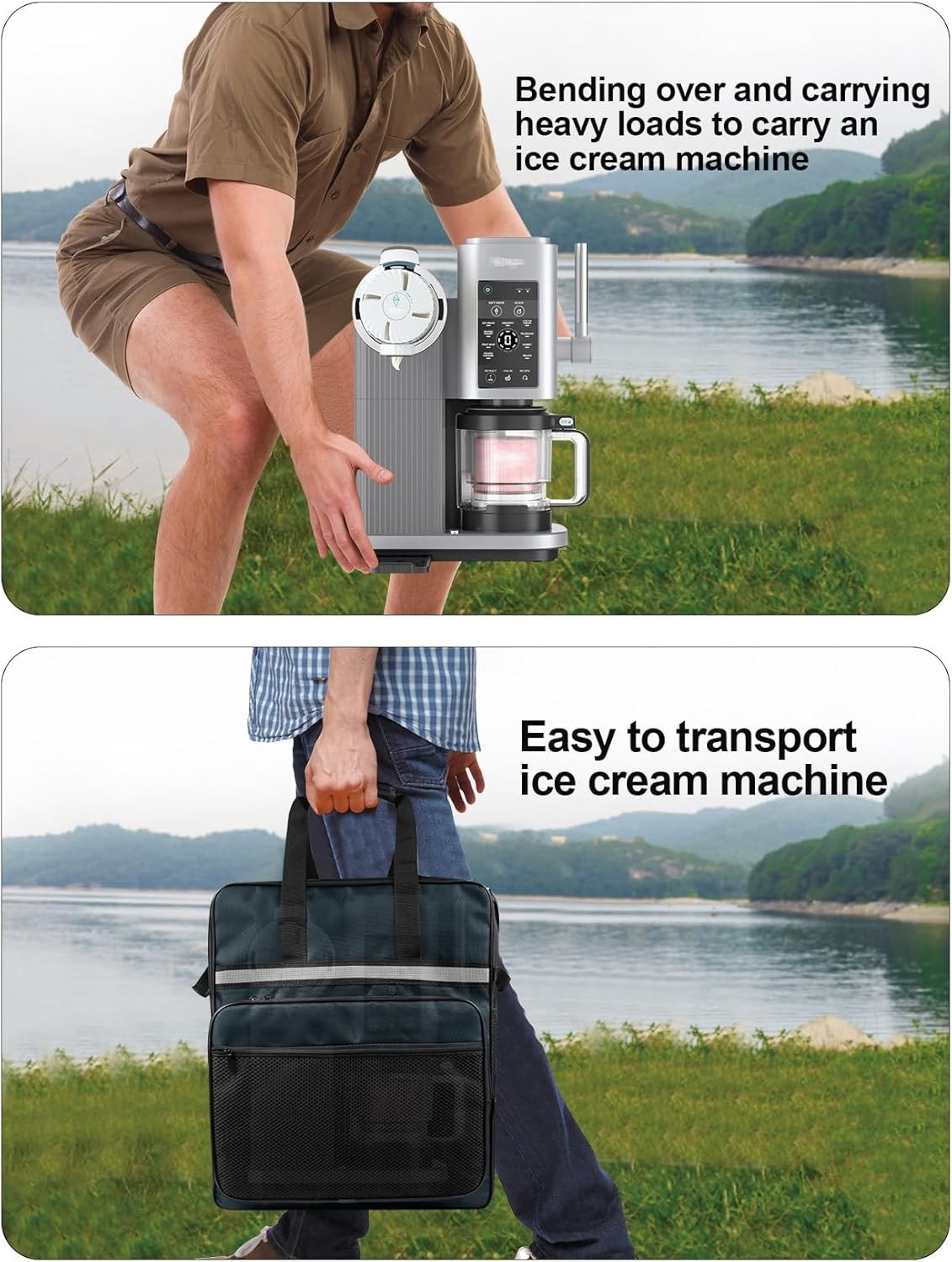 Carrying Bag Fit for Ninja CREAMi Scoop & Swirl Ice Cream NC701, Front-Openin…