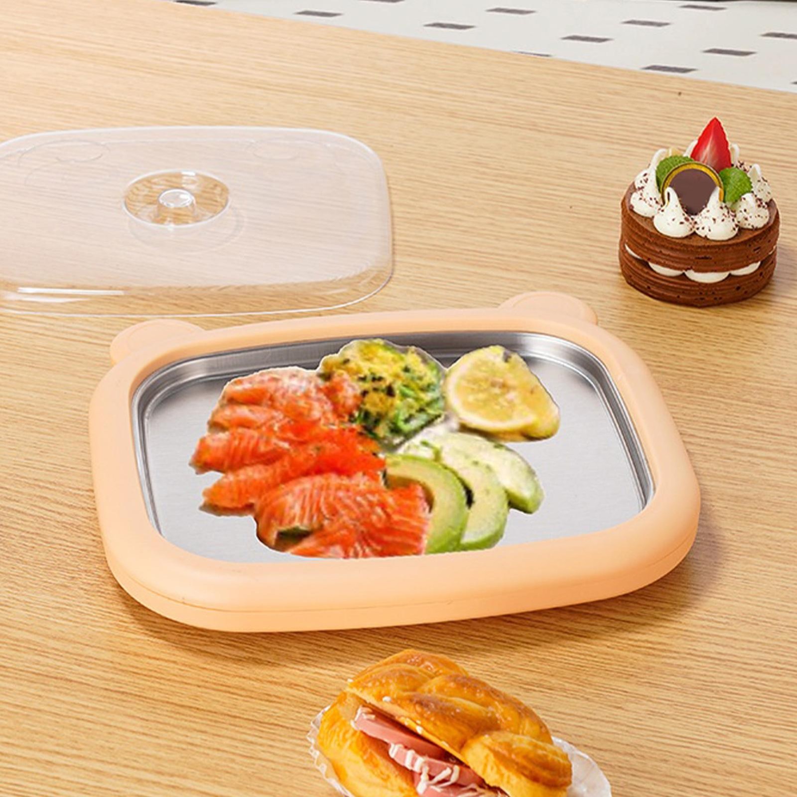 Rolled Ice Cream Maker Kit with Tray, Lid & Scrapers for Family