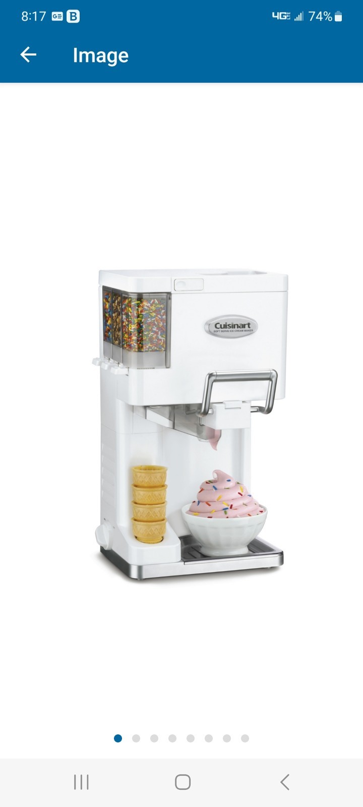 Cuisinart Mix It In Soft Serve Ice Cream Maker 1.5 Quart ICE-45 w/ 2 Bowls Total