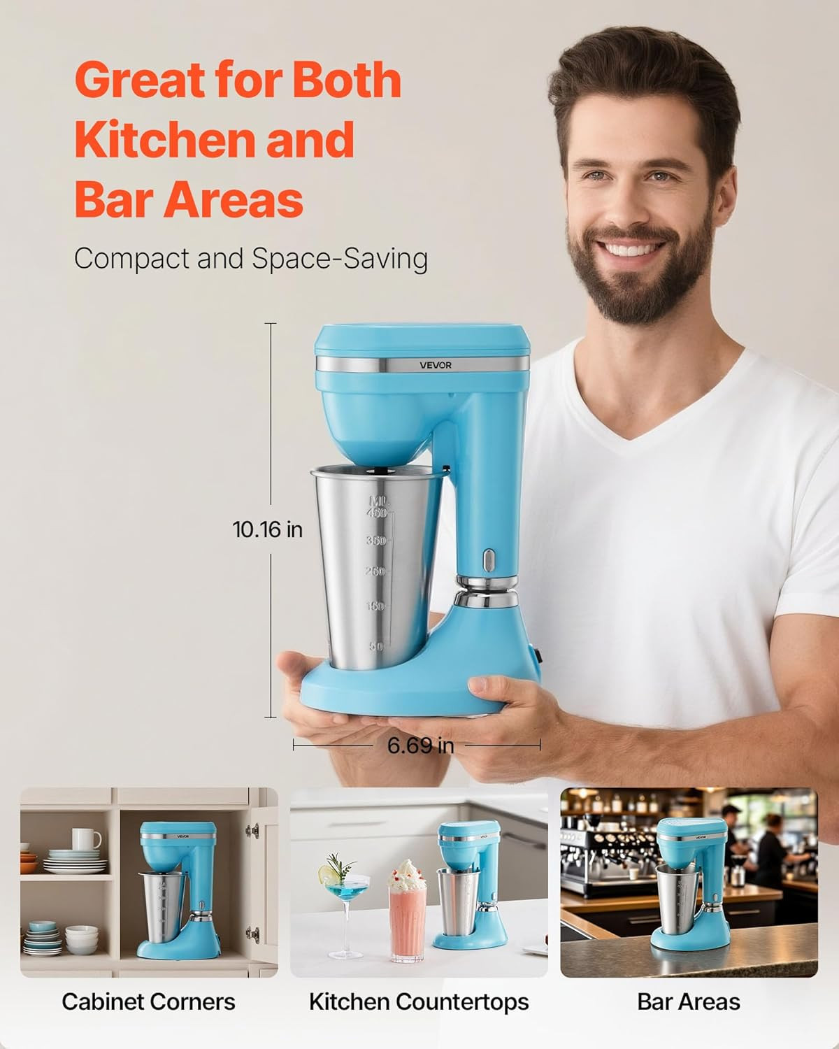 Milkshake Maker, 100W Milk Shake Maker Mixer, Single Head Drink Mixer Blender Ma
