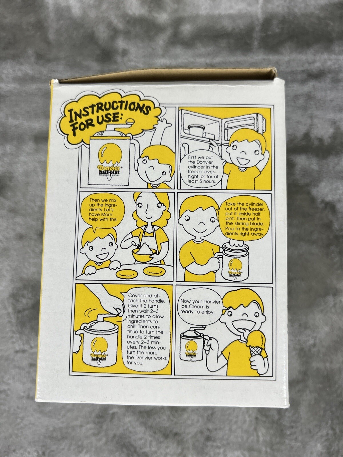 Ice Cream Maker DONVIER Manual Hand Crank Half-Pint Vintage 1980 IN BOX