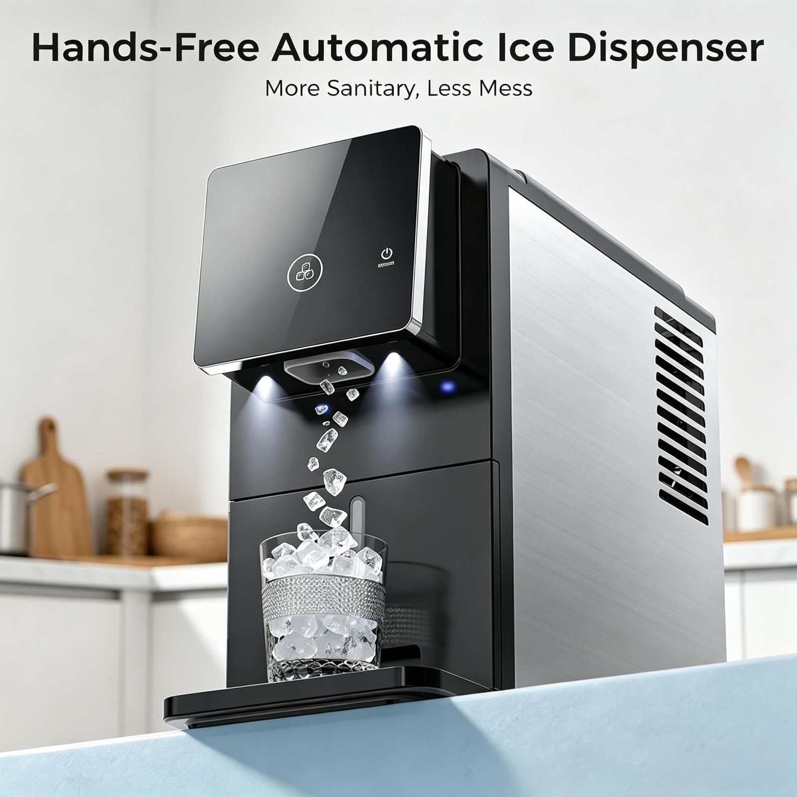 Cowsar Nugget Countertop Ice Maker Automatic Ice Dispenser 33 Lbs/Day Chewable