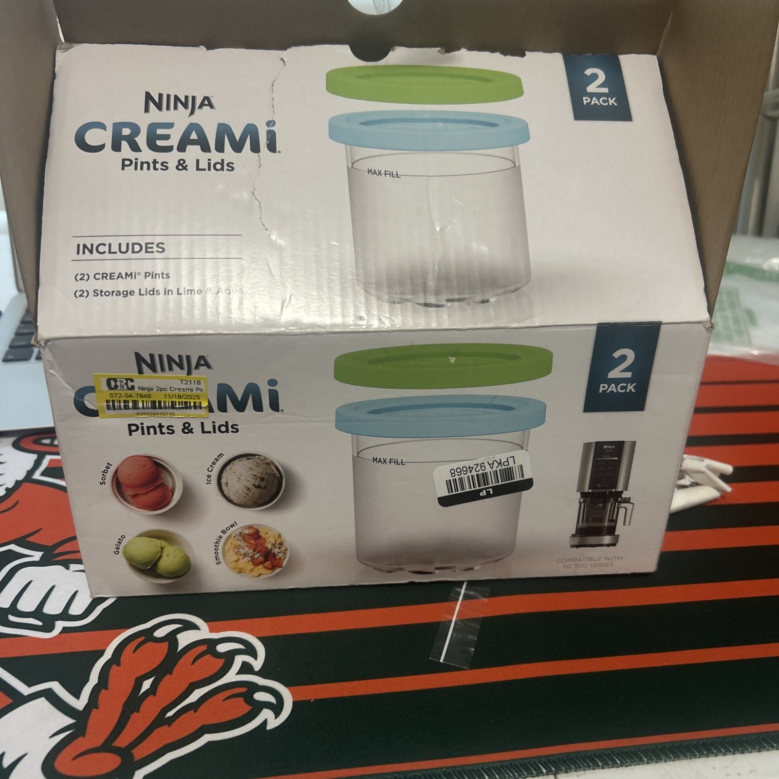 Ninja Creami Molds Pint Containers (2 in each pack- 16 ounce)