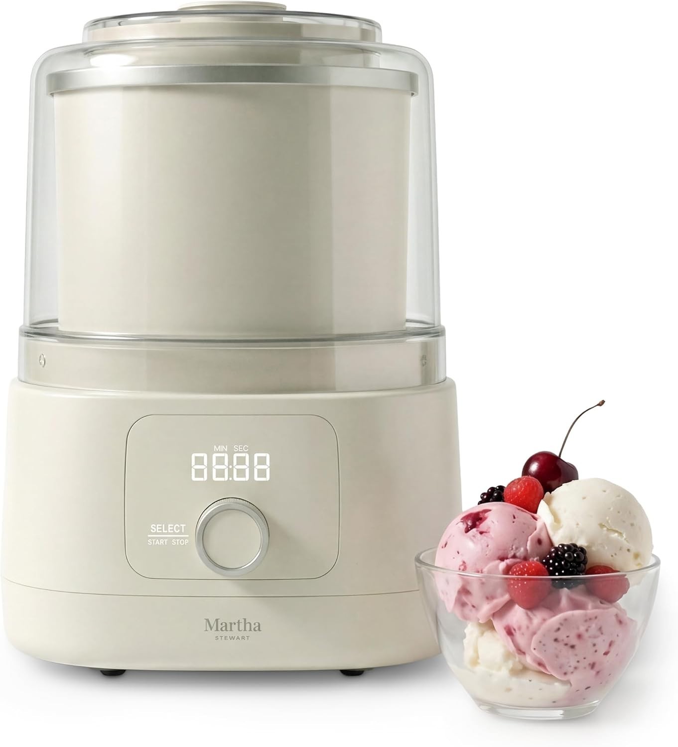 Kitchen Electric Ice Cream Machine: Easy Clean, LED Display