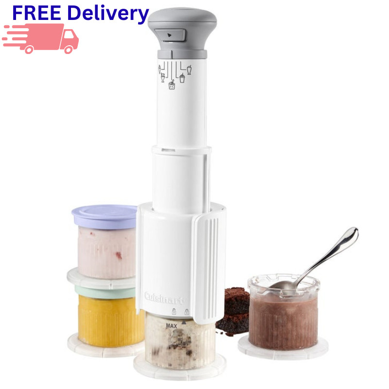 Fast Freeze Ice Cream Maker Frozen Treat Machine Slushy Sorbet 4 Cups 1/2 Pint