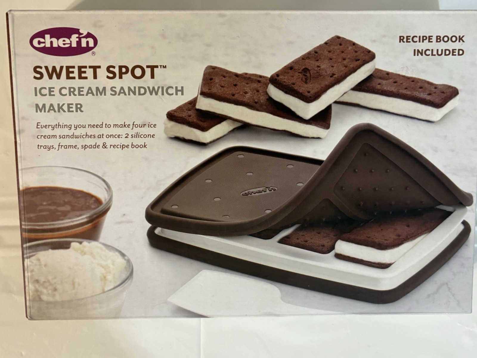 Chef’n Sweet Spot Ice Cream Sandwich Maker Set Silicone Molds DIY Dessert Kit