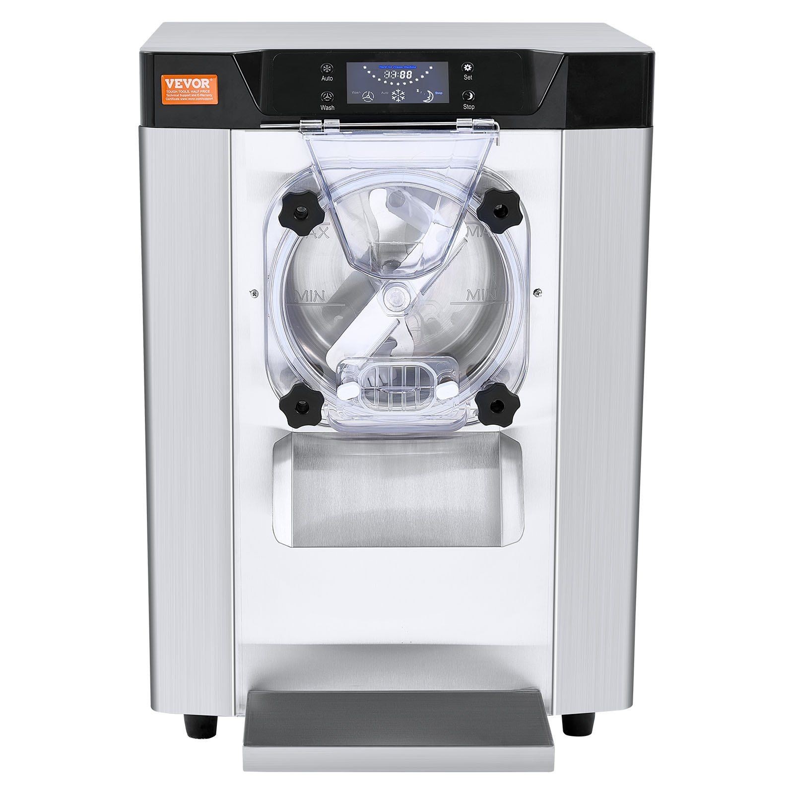 Commercial Ice Cream Machine: 12L/H, 4.5L Stainless Cylinder, Auto Clean LED