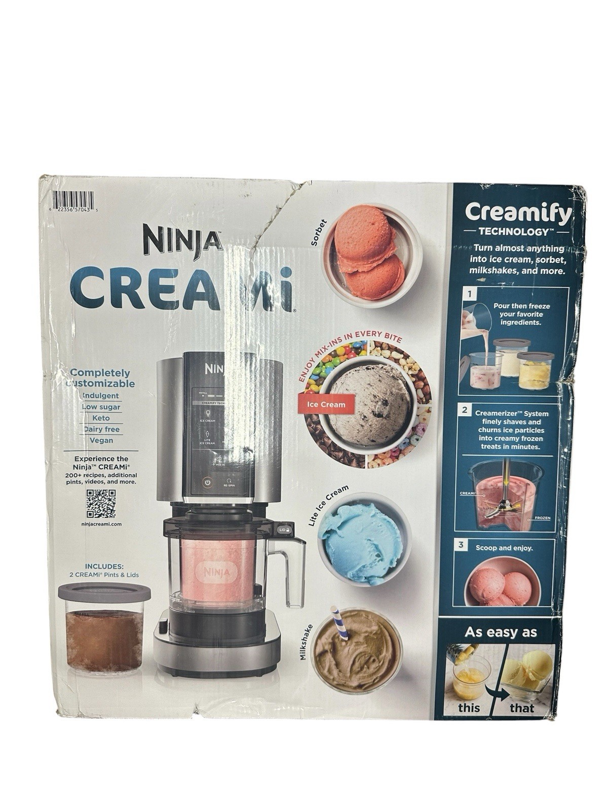 Ninja Creami NC300 NEW 7-in-1 Ice Cream/Sorbet/Milkshake Maker 2 Storage Lids