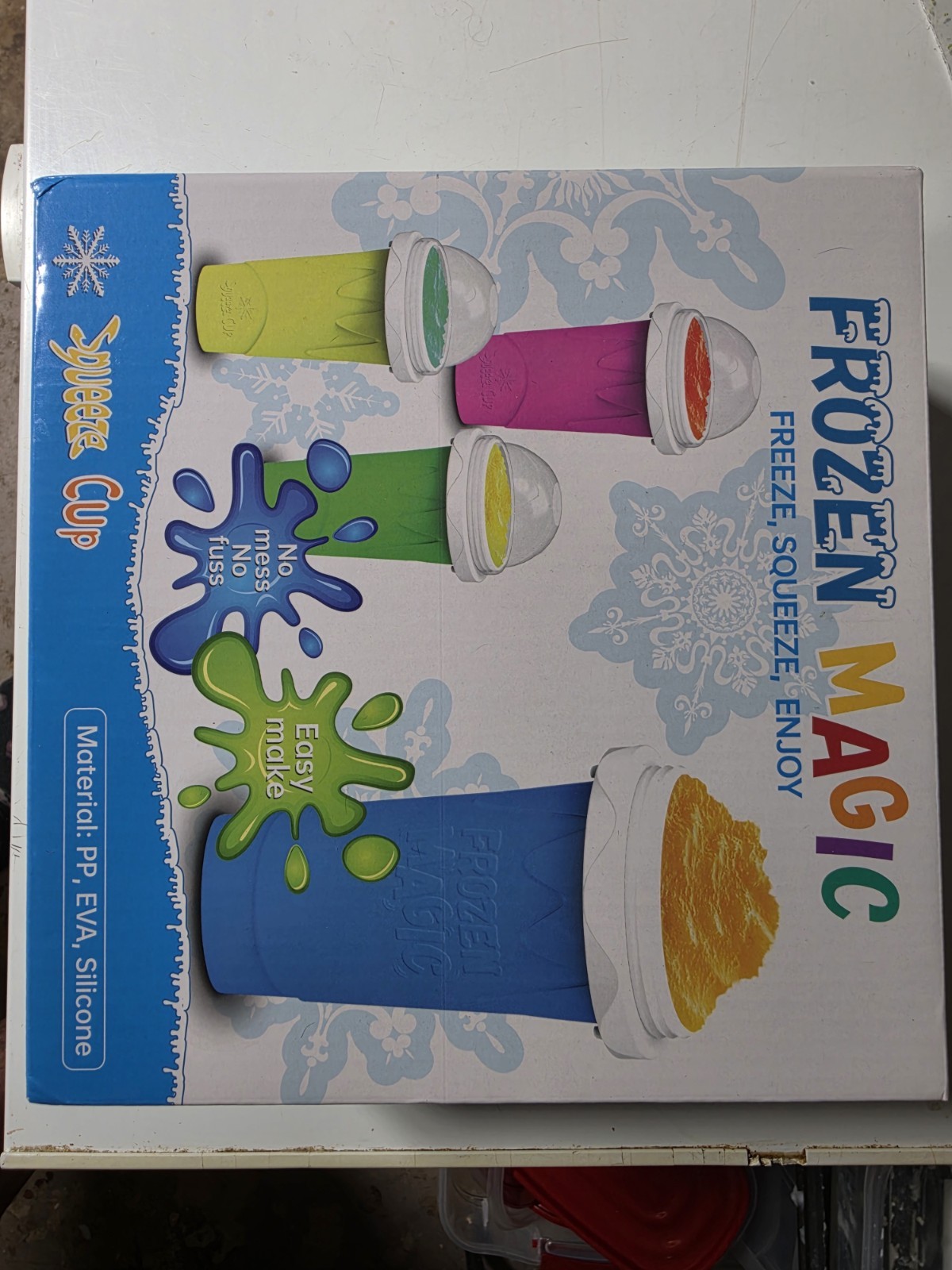 Slushie Cup, 2 Pack Slushy Maker Cup, Frozen Magic Squeeze Cups for Juice Mil…