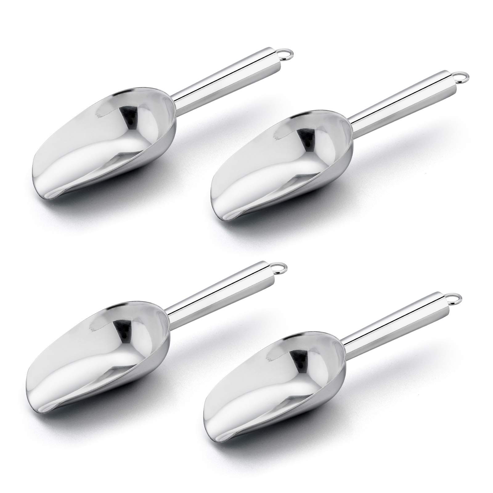 E-far Mini Scoop, 3 Ounce Stainless Steel Kitchen Utility 4Pieces, Silver