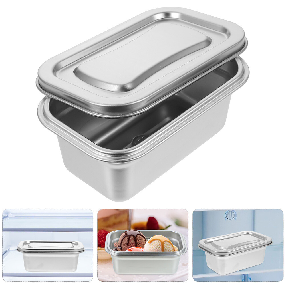 Steel Food Container Vented Lid Food Storage Ice Cream Container
