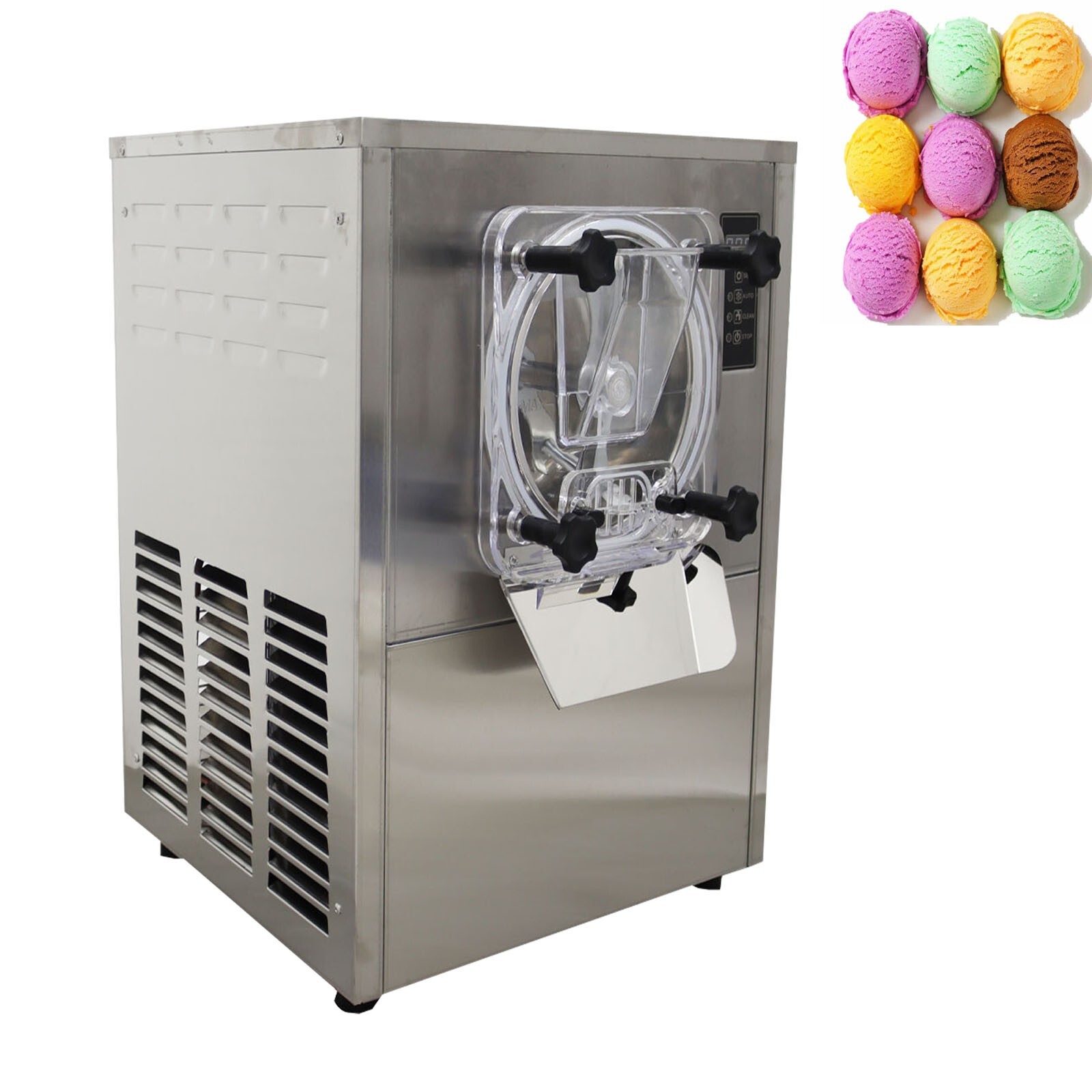 Desktop Hard Ice Cream Machine Fully Automatic Ice Cream Maker 110V 25-30L/h