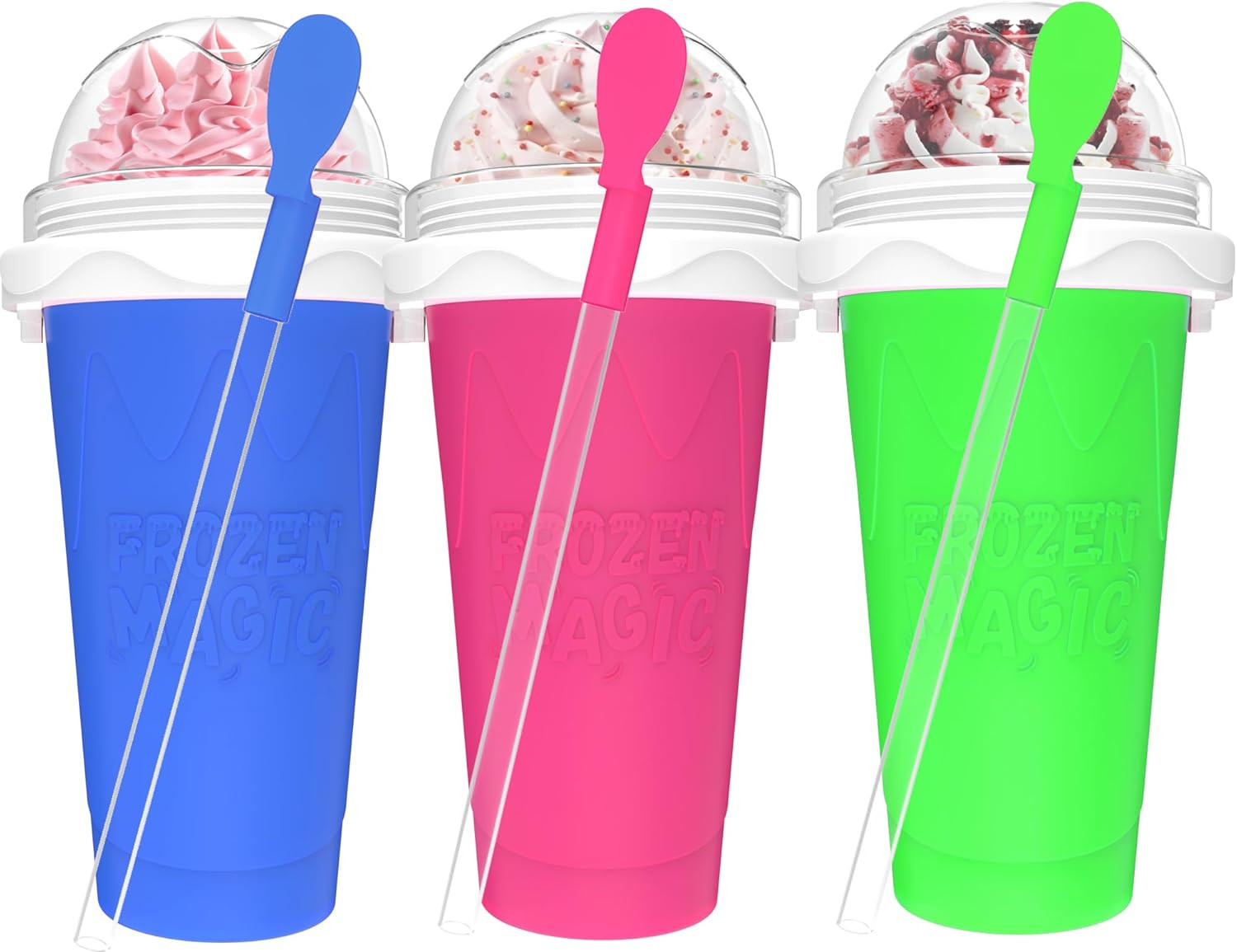 3PCS Slushie Maker Cup, Quick Frozen Magic Cups for Homemade Milk Shake Ice Crea