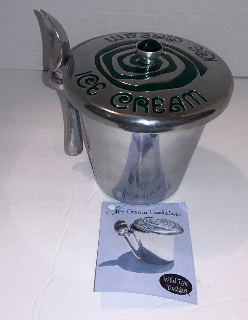 Wild Eye Designs Aluminum 1 Pint Ice Cream Server Container with Spoon EXCELLENT