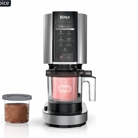 Ninja Creami Electric Ice Cream Maker Black Silver Automatic, Gelato, Milkshakes