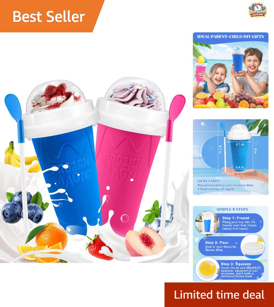 Frozen Magic Squeeze Cups – Reusable Slushy Makers for Juice, Milk, and More
