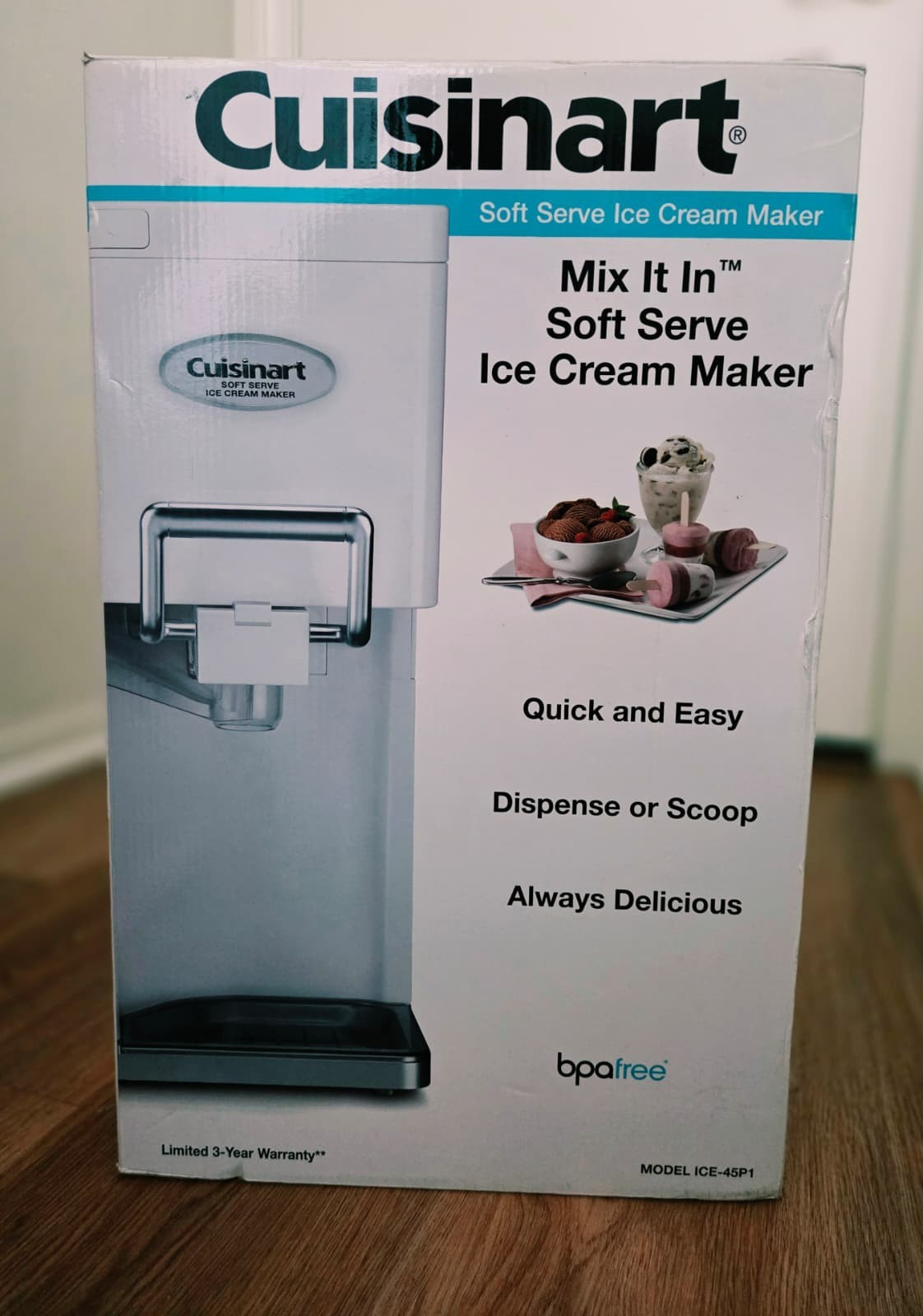 Cuisinart Mix It In Soft Serve Ice Cream Maker New ICE-45P1 1.5qt