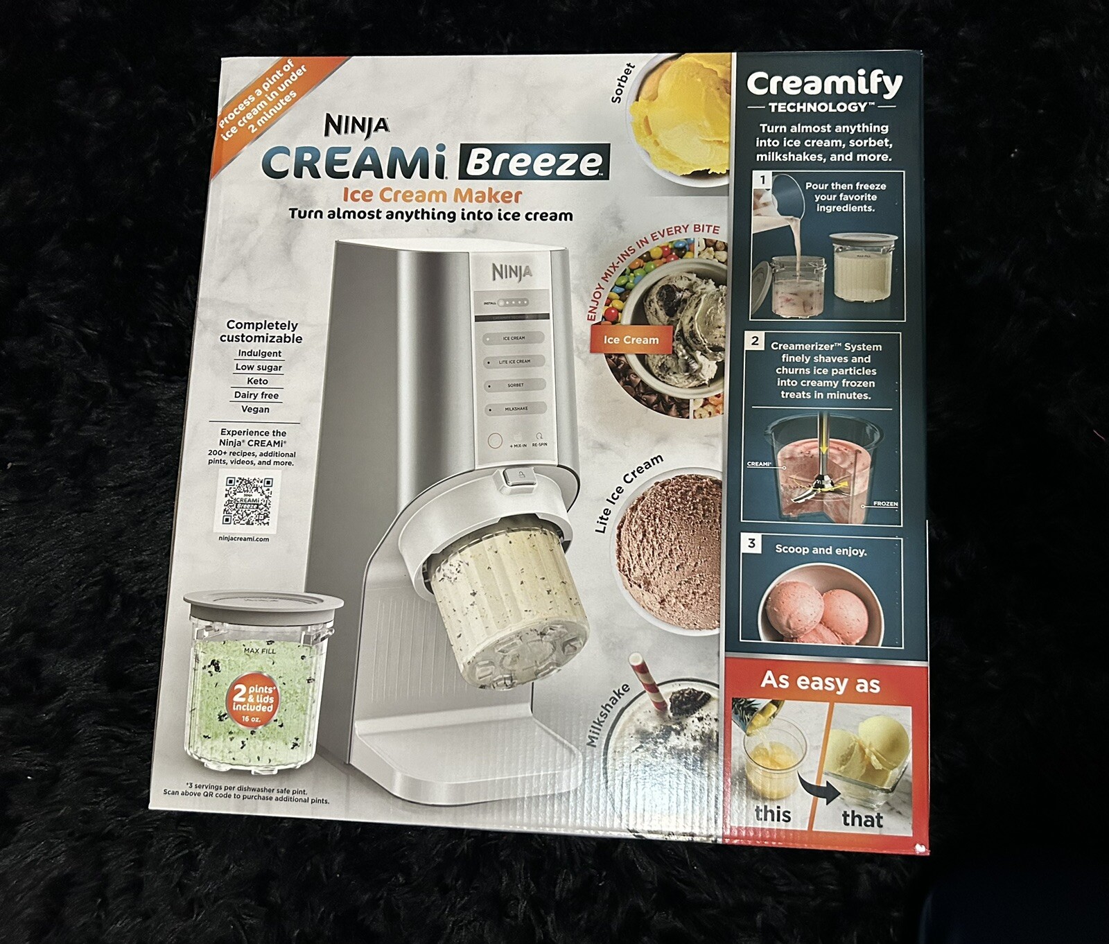 Ninja CREAMi Breeze 7-in-1 Ice Cream Maker Cups & Lids Included New! TIKTOK