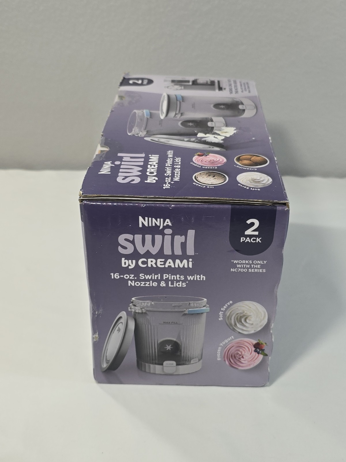 Ninja – Swirl by CREAMi Pints and Lids, 2 Pack – Grey Lids NC7000 OEM Ninja