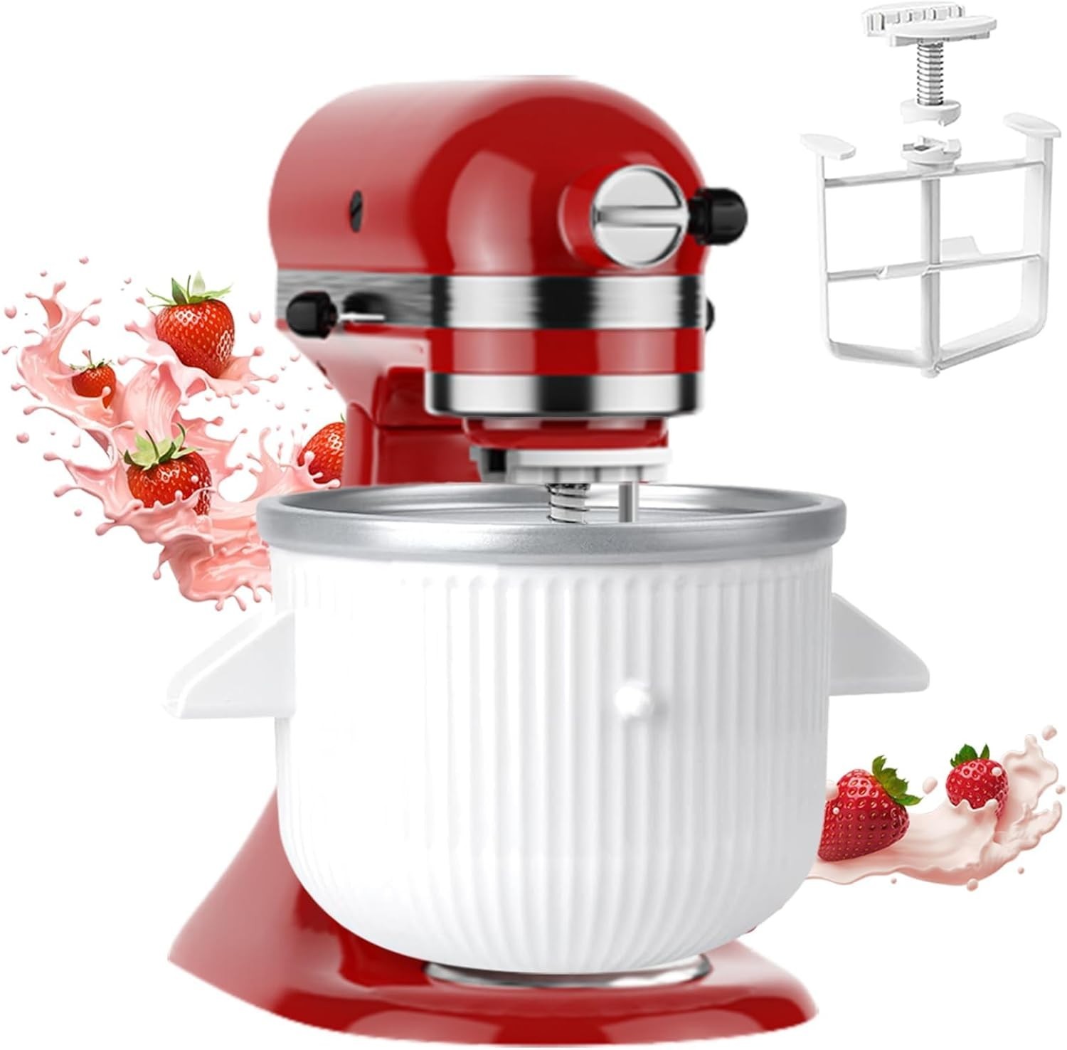 Ice Cream, yogurt, Maker Attachment for Kitchenaid Stand Mixer 4.5-5Qt/5.5-6Qt
