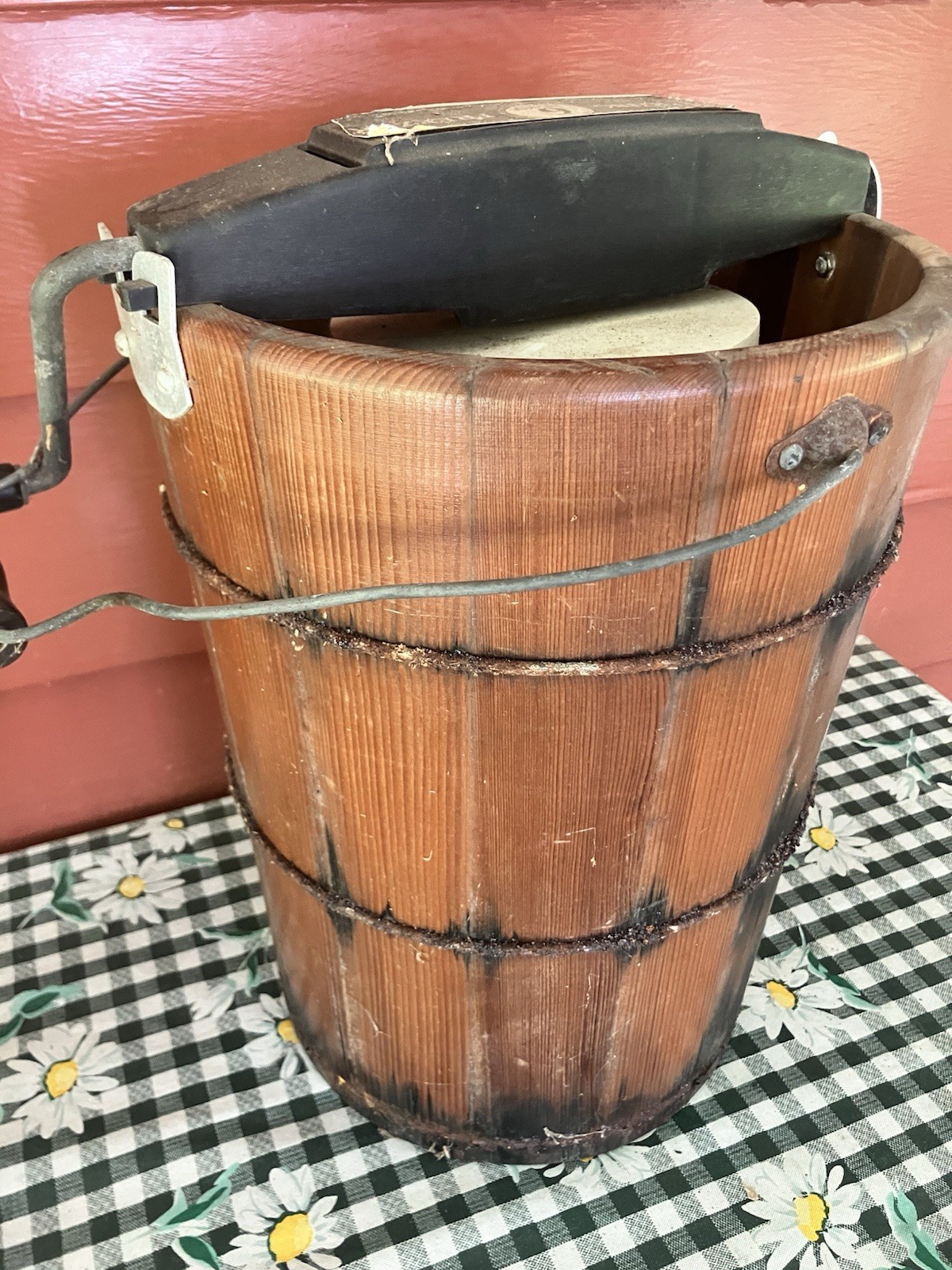 Vtg Sterling 6 Qt Ice Cream Freezer, Hand Crank, Very Rare, Extra Metal Canister