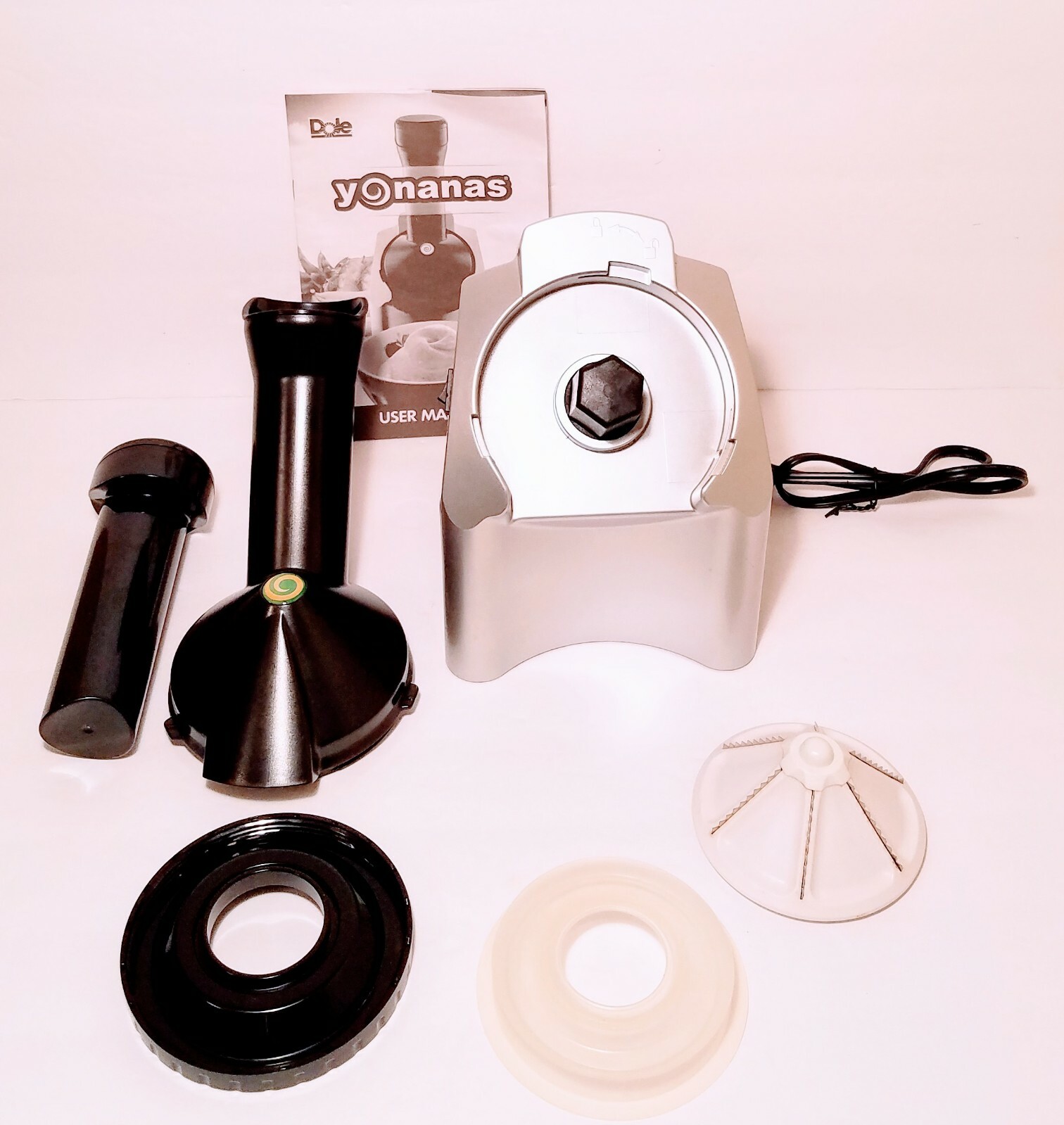Dole Yonanas Healthy Frozen Fruit Yogurt Soft Serve Dessert Maker with Manual