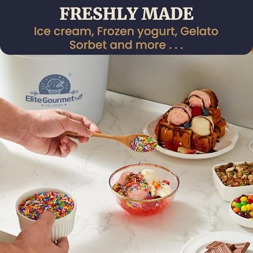EIM350 4Qt 50W Electric Ice Cream Maker | Powerful motor drives Periwinkle
