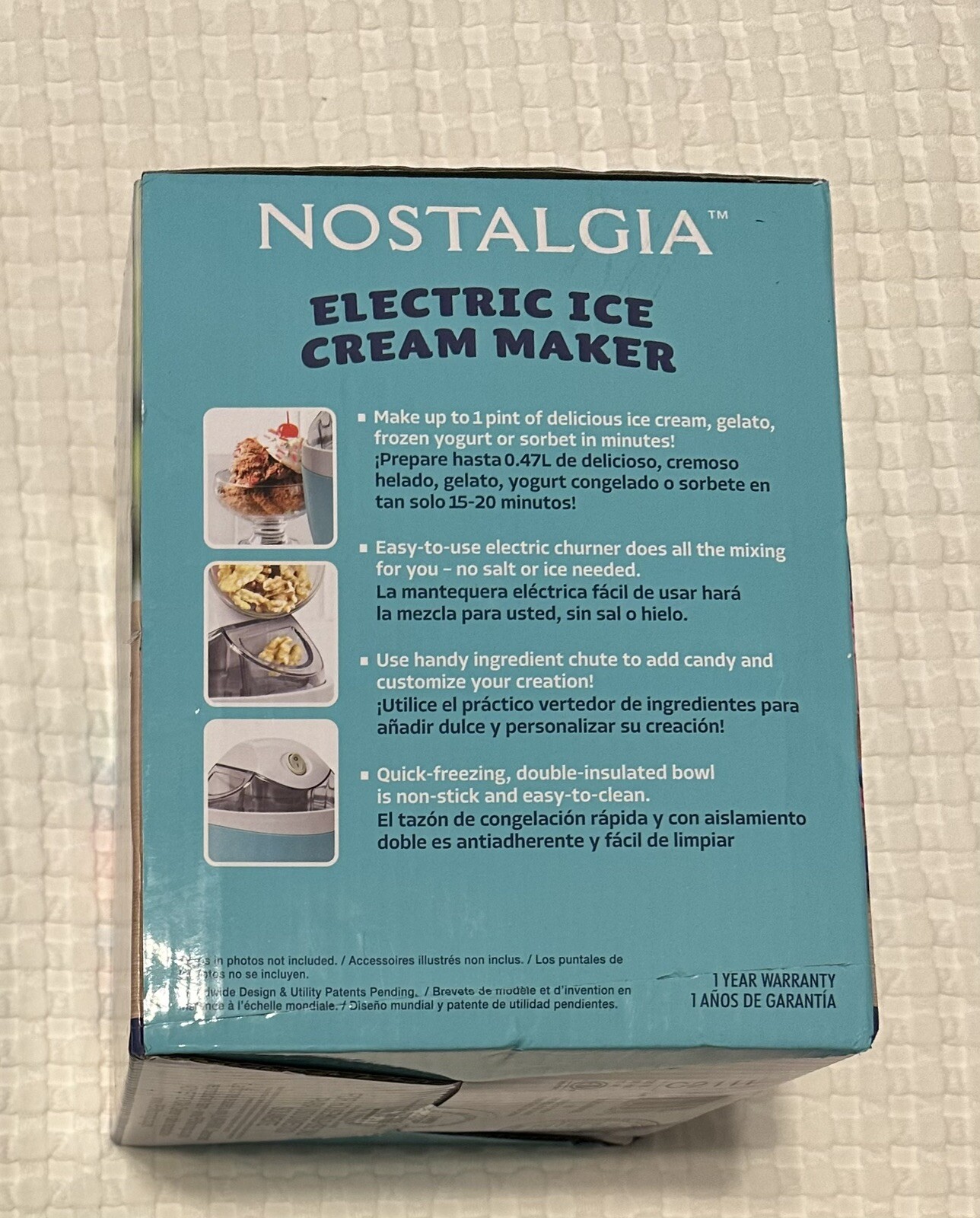 Nostalgia Electric Ice Cream Maker Gelato Frozen Yogurt or Sorbet Churner C2111.