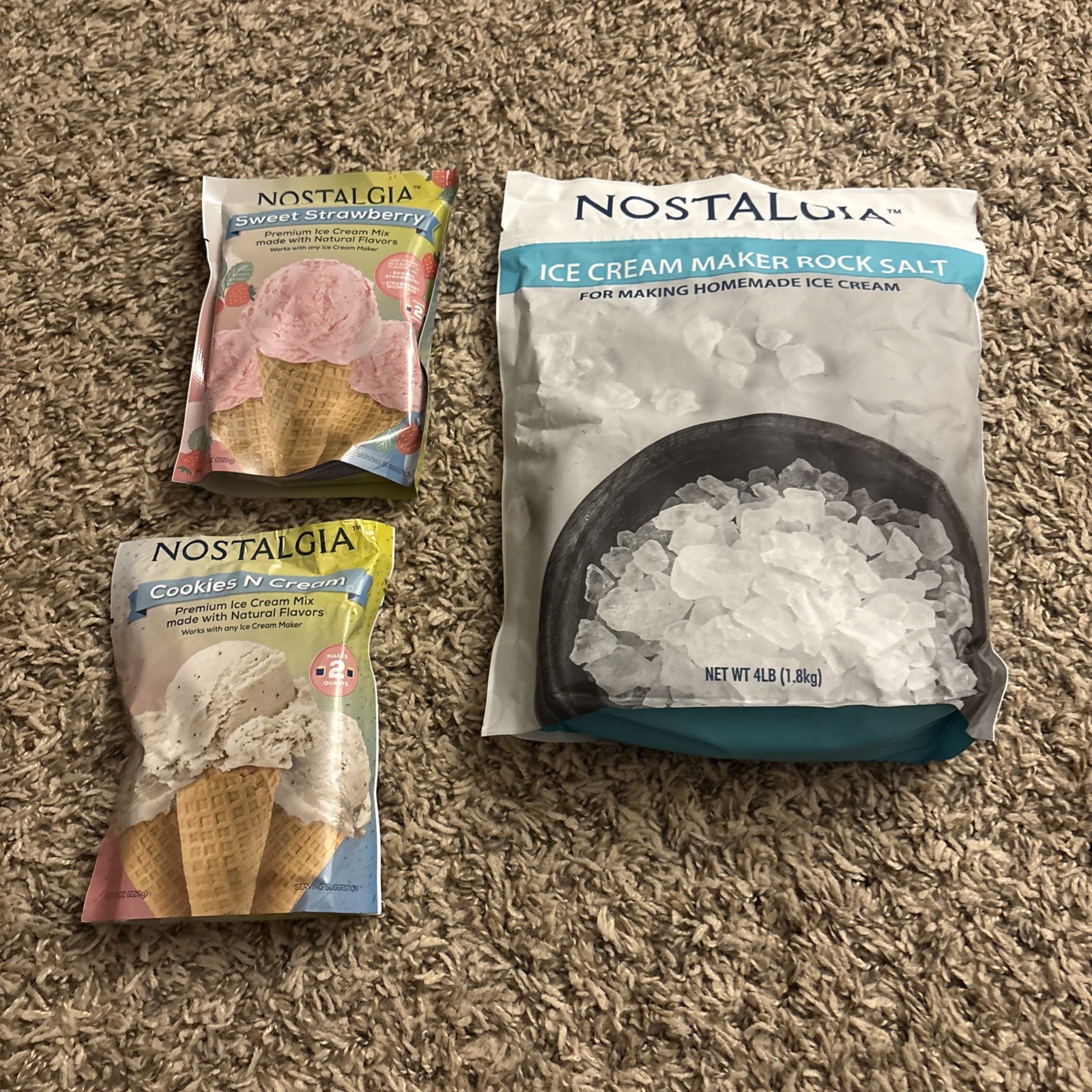 Nostalgia Old Fashioned Ice Cream Rock Salt USA Made 4 Pound Box