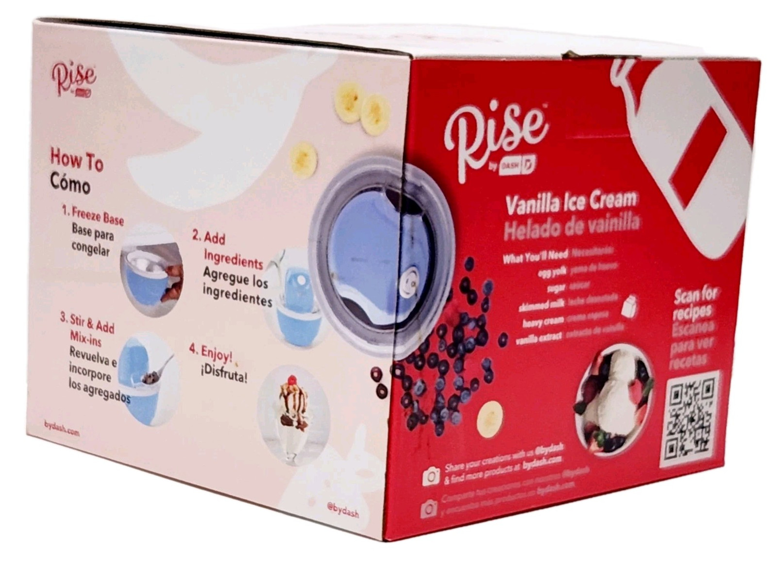 Rise by Dash Blue Small 0.25 qt Ice Cream Maker 6.1” H X 6.3” W X 6.3” L Blue