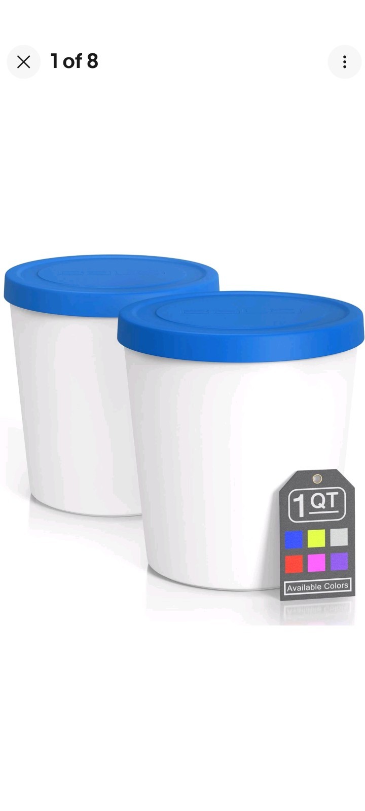 Balci Premium Quart Ice Cream Containers 2 Pack, Freezer Storage Tubs With Lid