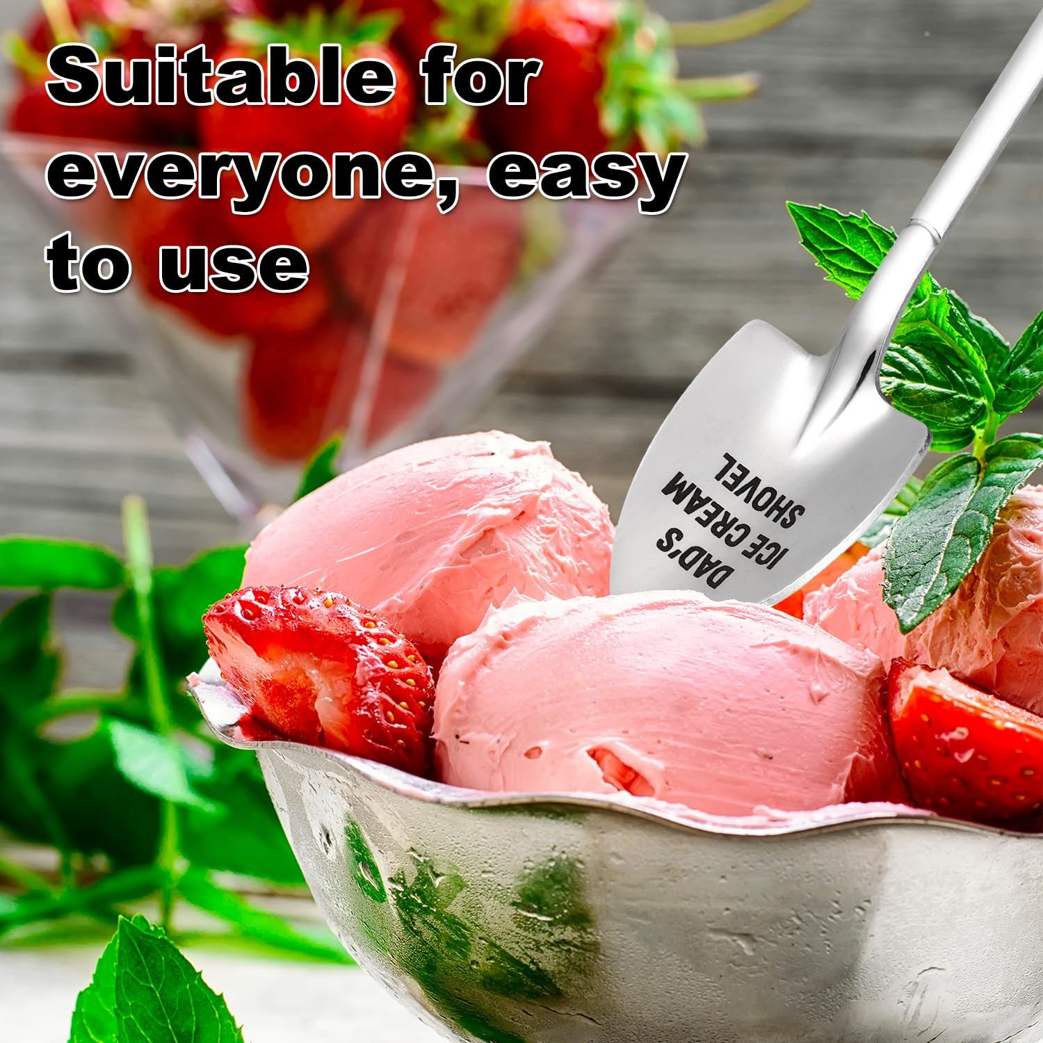 Dad’s Ice Cream Shovel Spoon, Stainless Steel Funny Dads M, Silver